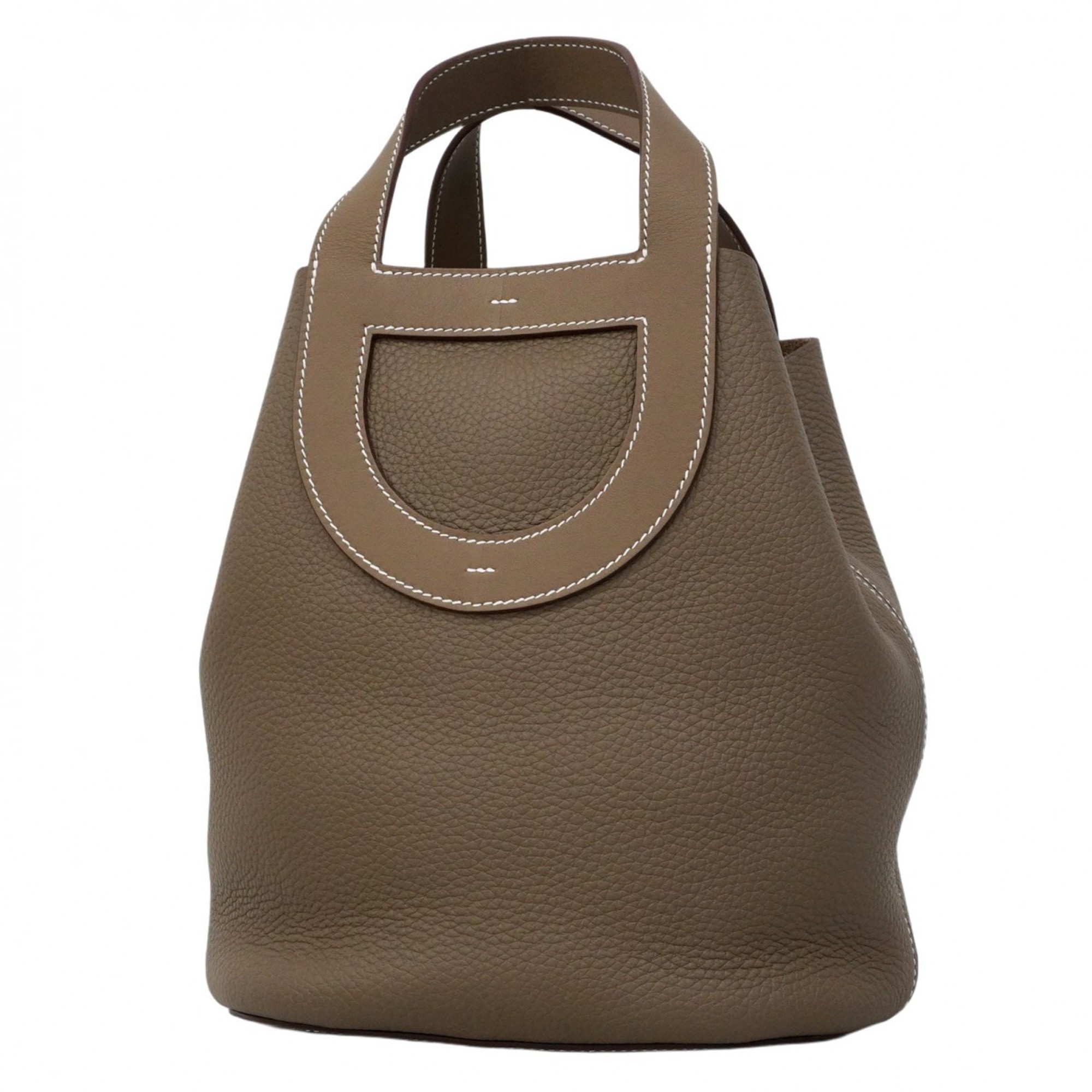 Hermes HermÃ¨s In the Loop 23 Handbag, Taurillon Clemence Etoupe, K Stamp, Women’s