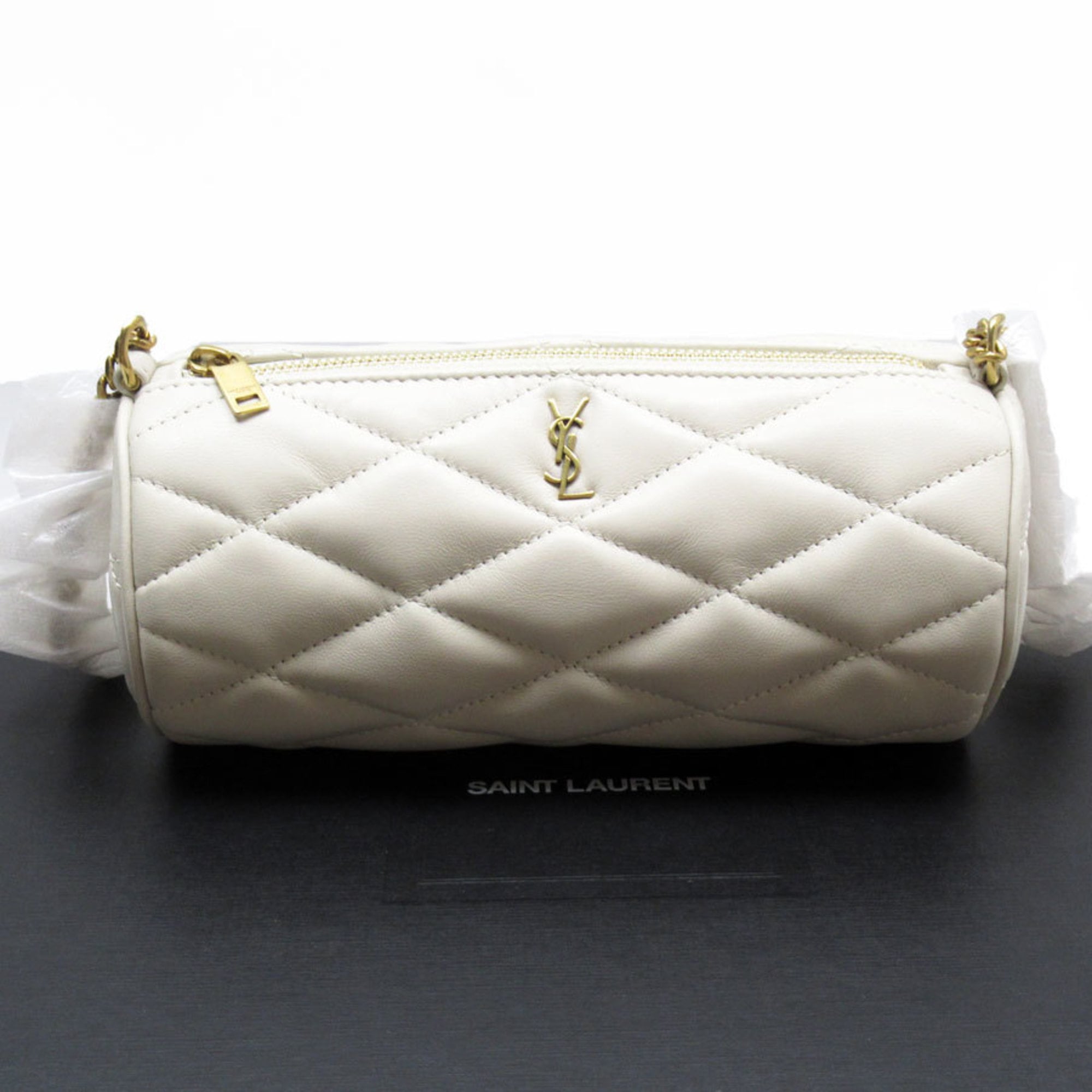Saint Laurent SAINT LAURENT handbag leather ivory women’s 699703 t19370f