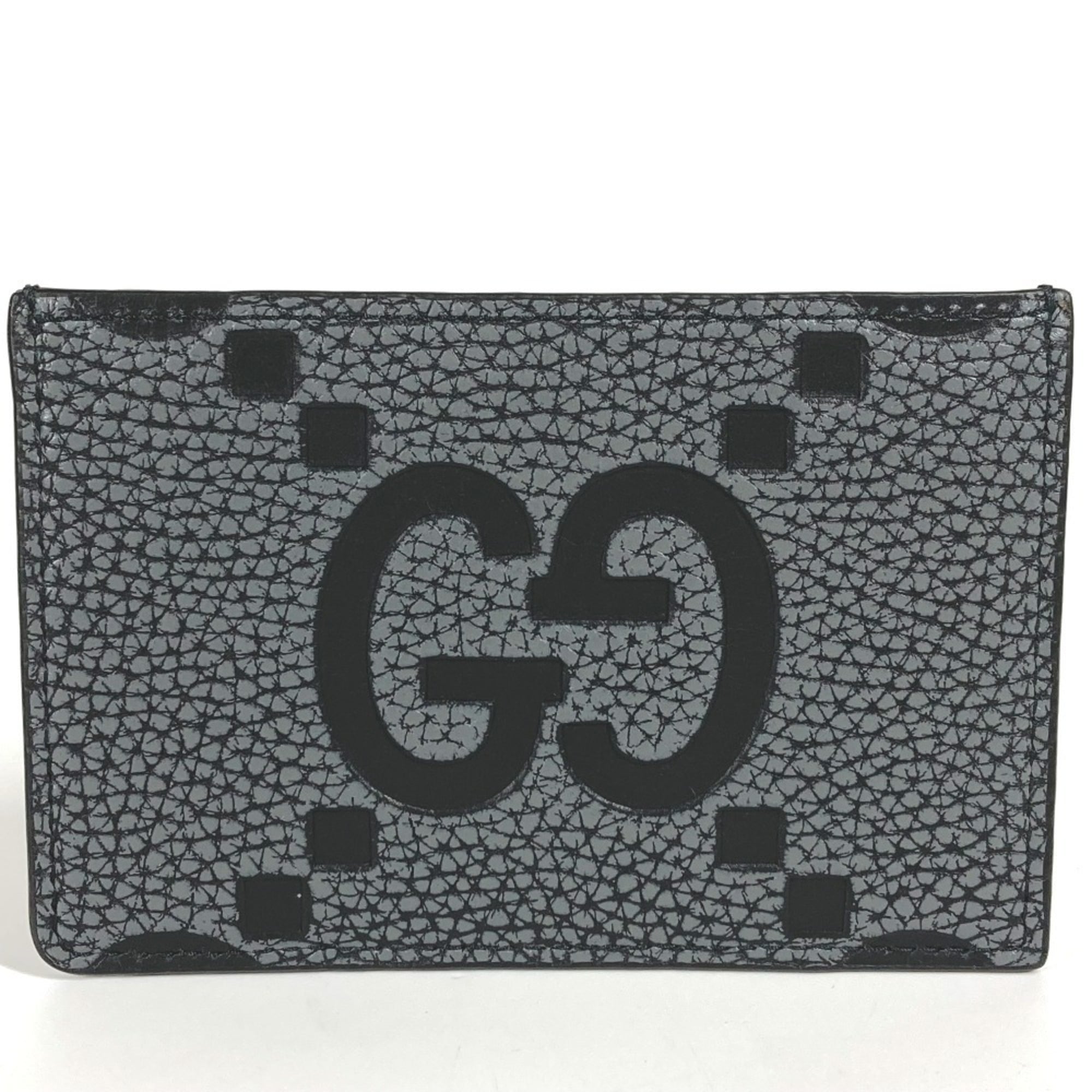 GUCCI 812681 AAECE Card Case with Logo and Maxi GG Design, Unisex Gray, for Business Cards, Passes, More