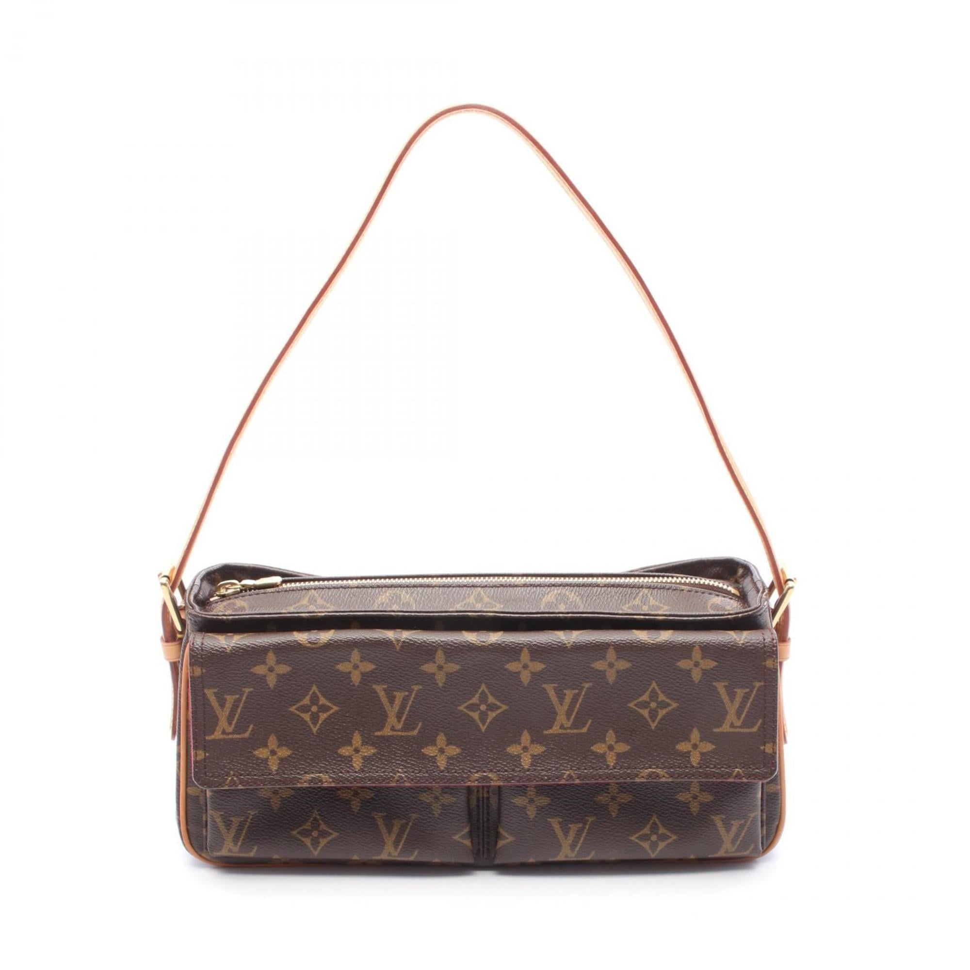 Louis Vuitton Vivacite MM Monogram Shoulder Bag Coated Canvas Leather Women’s Brown M51164
