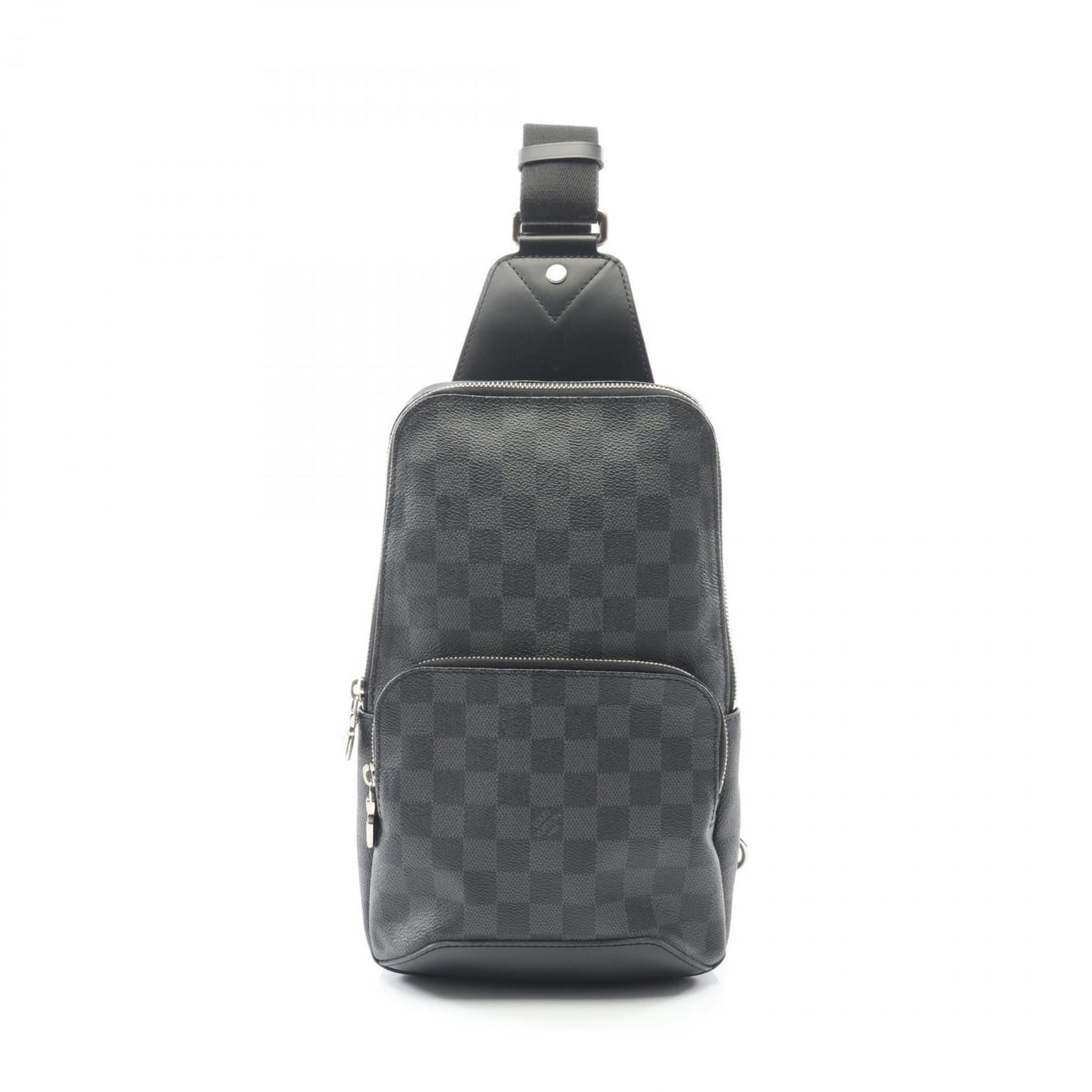 Louis Vuitton Avenue Sling Bag, Damier Graphite Waist Body PVC-Coated Canvas and Leather, Graphite, Men’s, Black, N41719