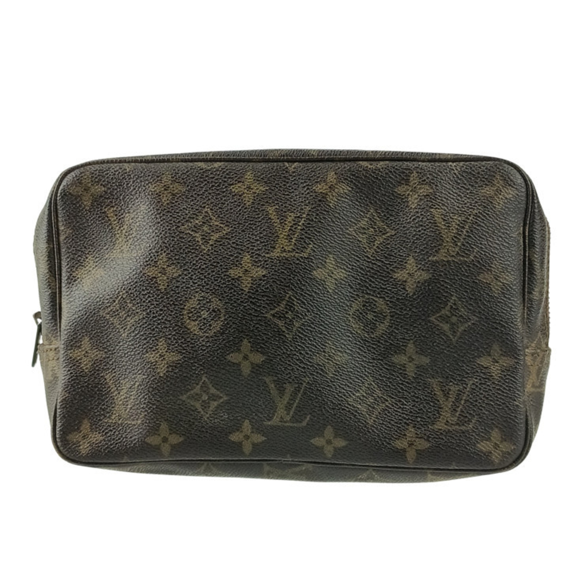LOUIS VUITTON Monogram Truss Toilette 23 Second Bag M47524 Brown Leather Men’s/Women’s Non-sticky