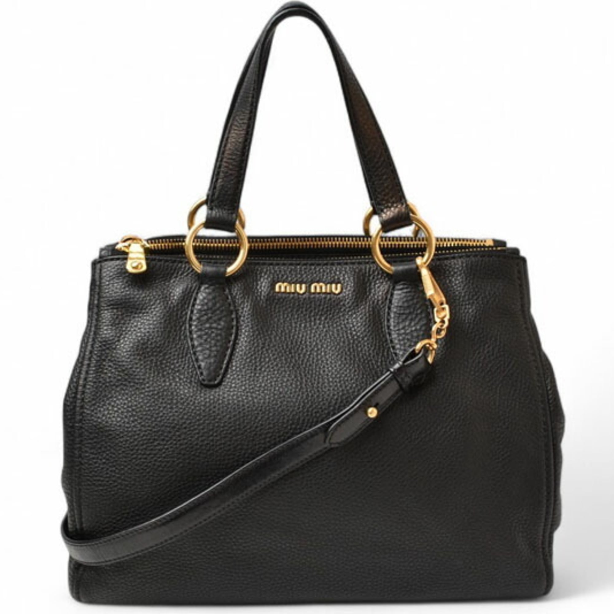 Miu Miu Miu Shoulder Bag Handbag miumiu 2way Black RN0620