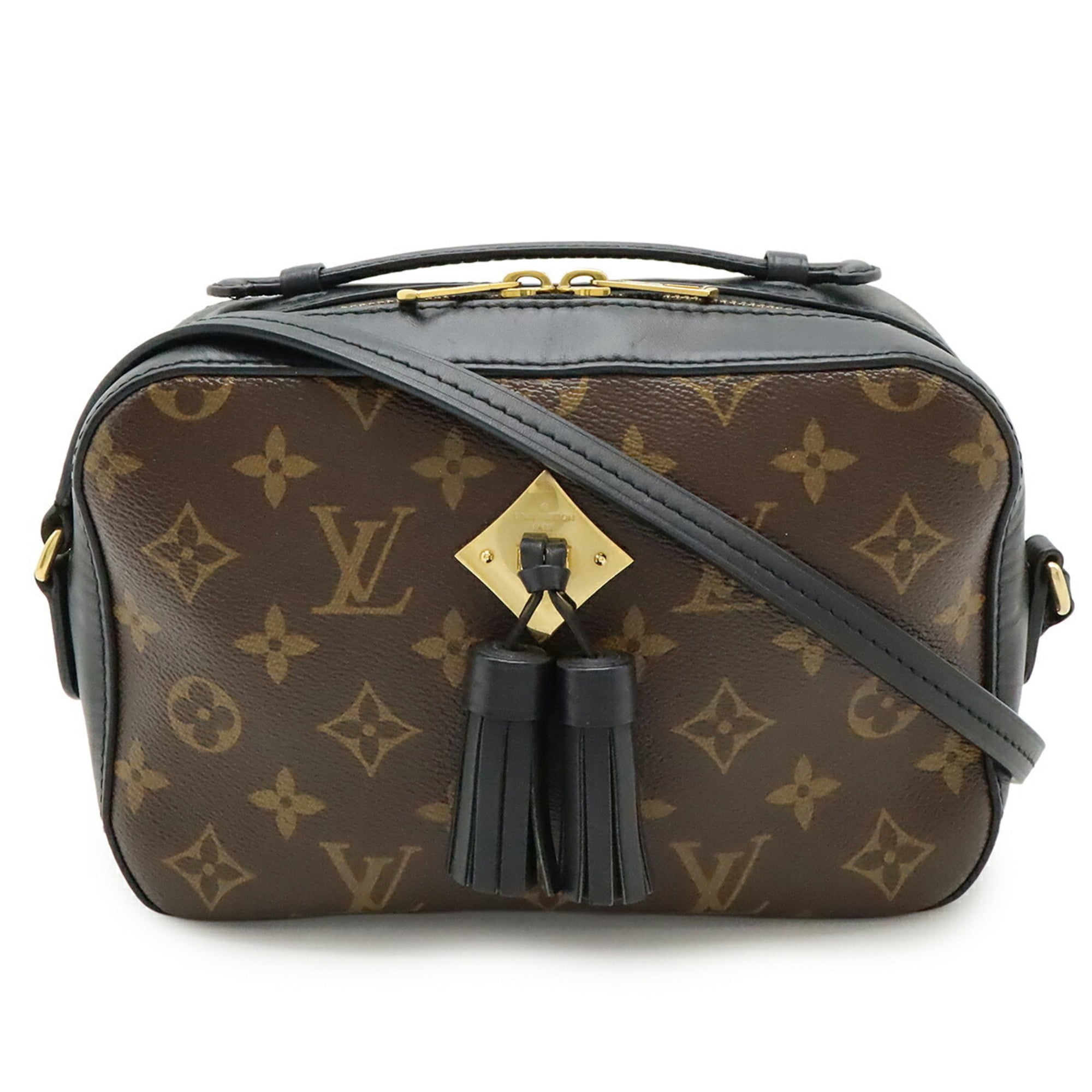 LOUIS VUITTON Monogram Saintonge Shoulder Bag/Pochette/Handbag with Tassel in Noir, Black, M43555