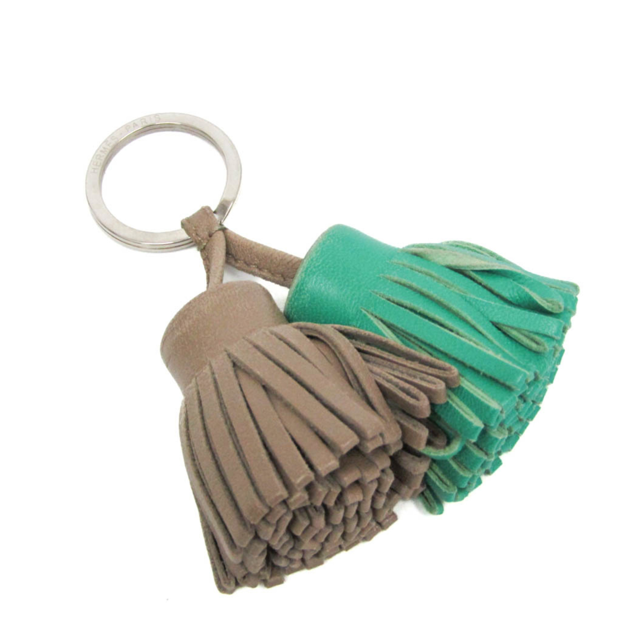 Hermes Carmen Uno Dos Keyring (Beige,Green)