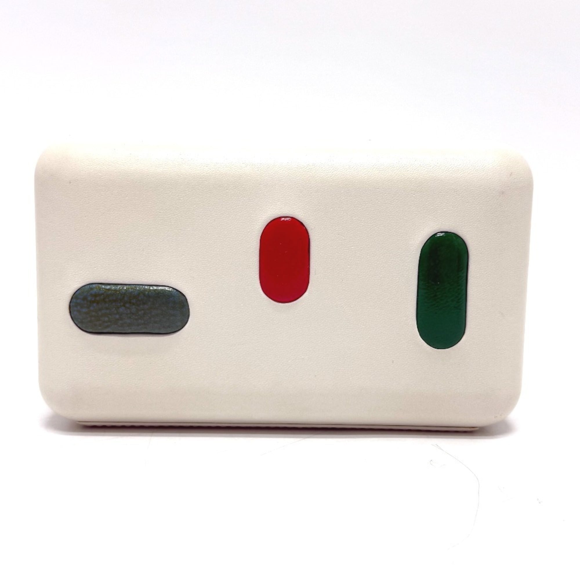 LOEWE Tricolor Purse Cosmetic Pouch Multi-Pouch Storage Clutch Bag Small Item Leather Women’s Brown