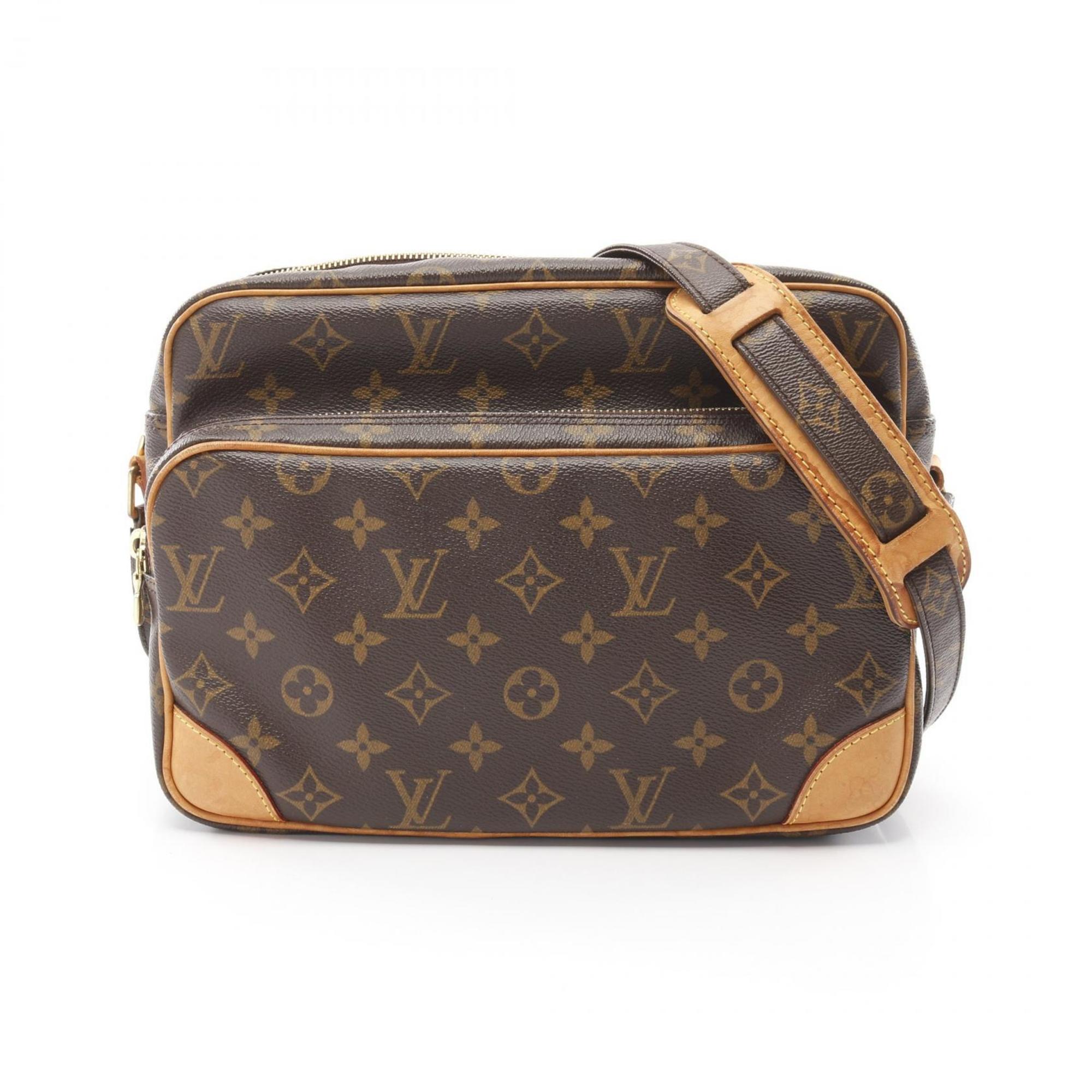 Louis Vuitton Nile Shoulder Bag Coated Canvas Leather Monogram Women’s Brown M45244