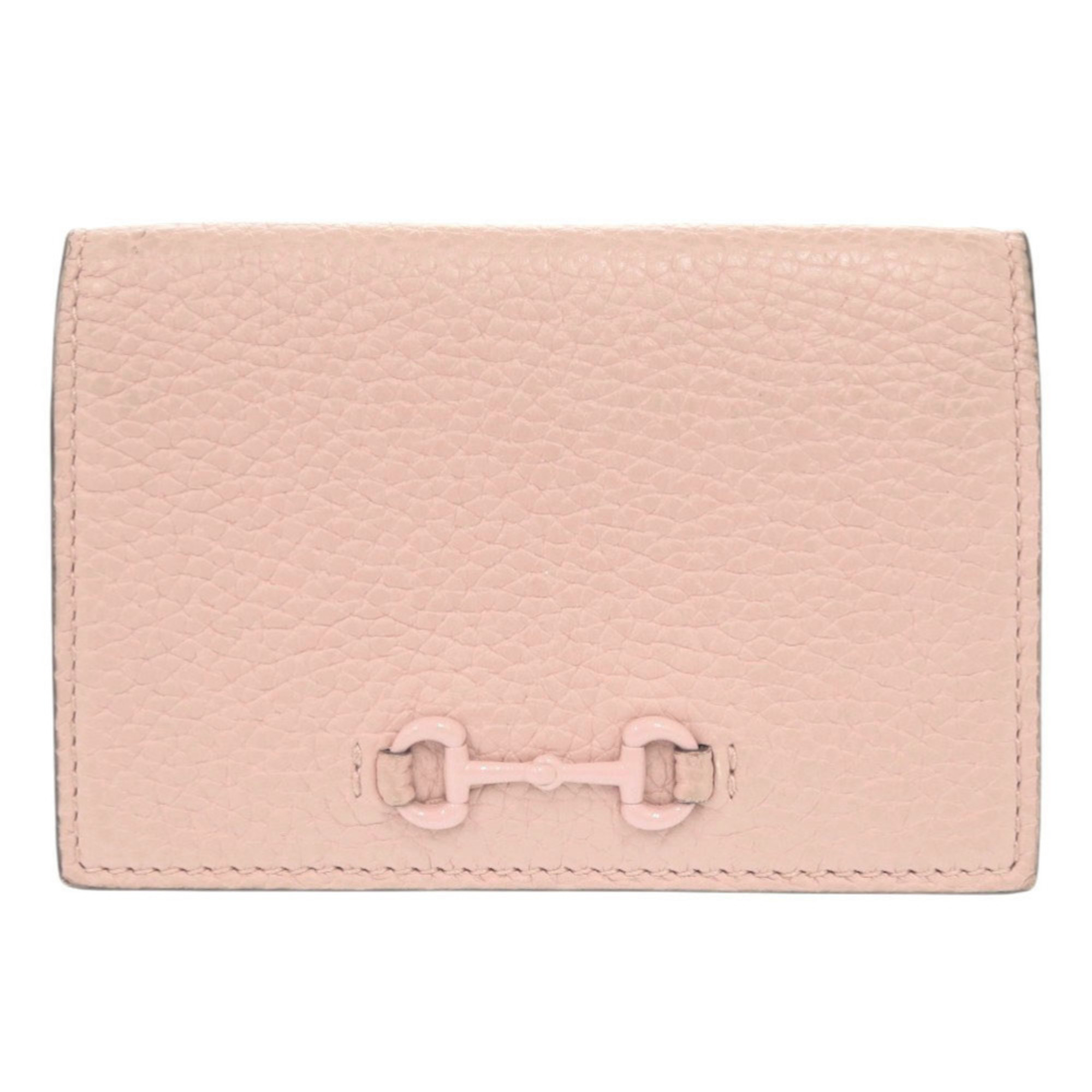 Gucci Horsebit 745983 Leather Pink Card Case/Business Holder 0069