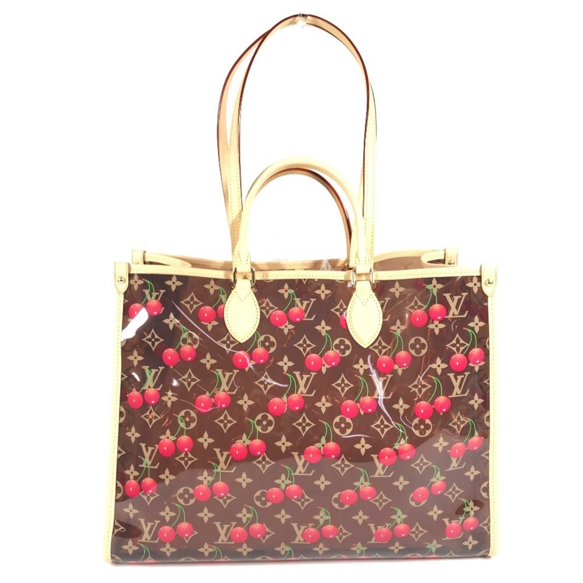 LOUIS VUITTON M14306 LV x TM Monogram On the Go GM by Takashi Murakami, Women’s Brown Leather Shoulder Bag, Like New