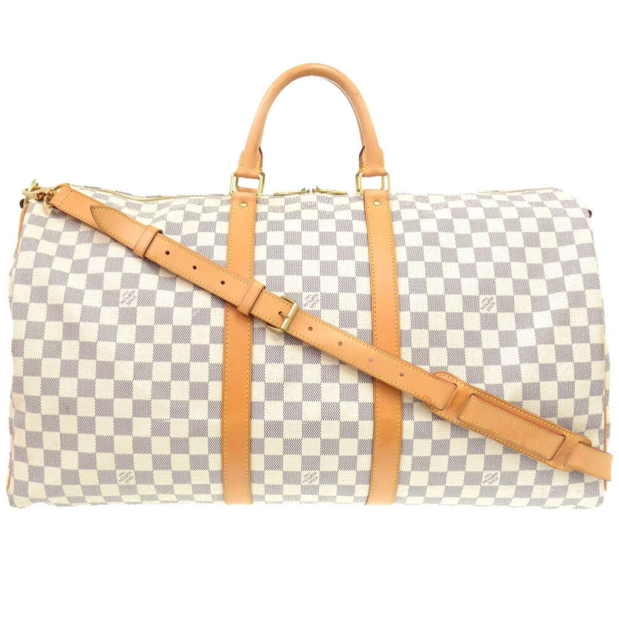 Louis Vuitton Damier Azur Keepall Bandouliere 55 N41429 Boston bag with strap LV 0046LOUIS VUITTON