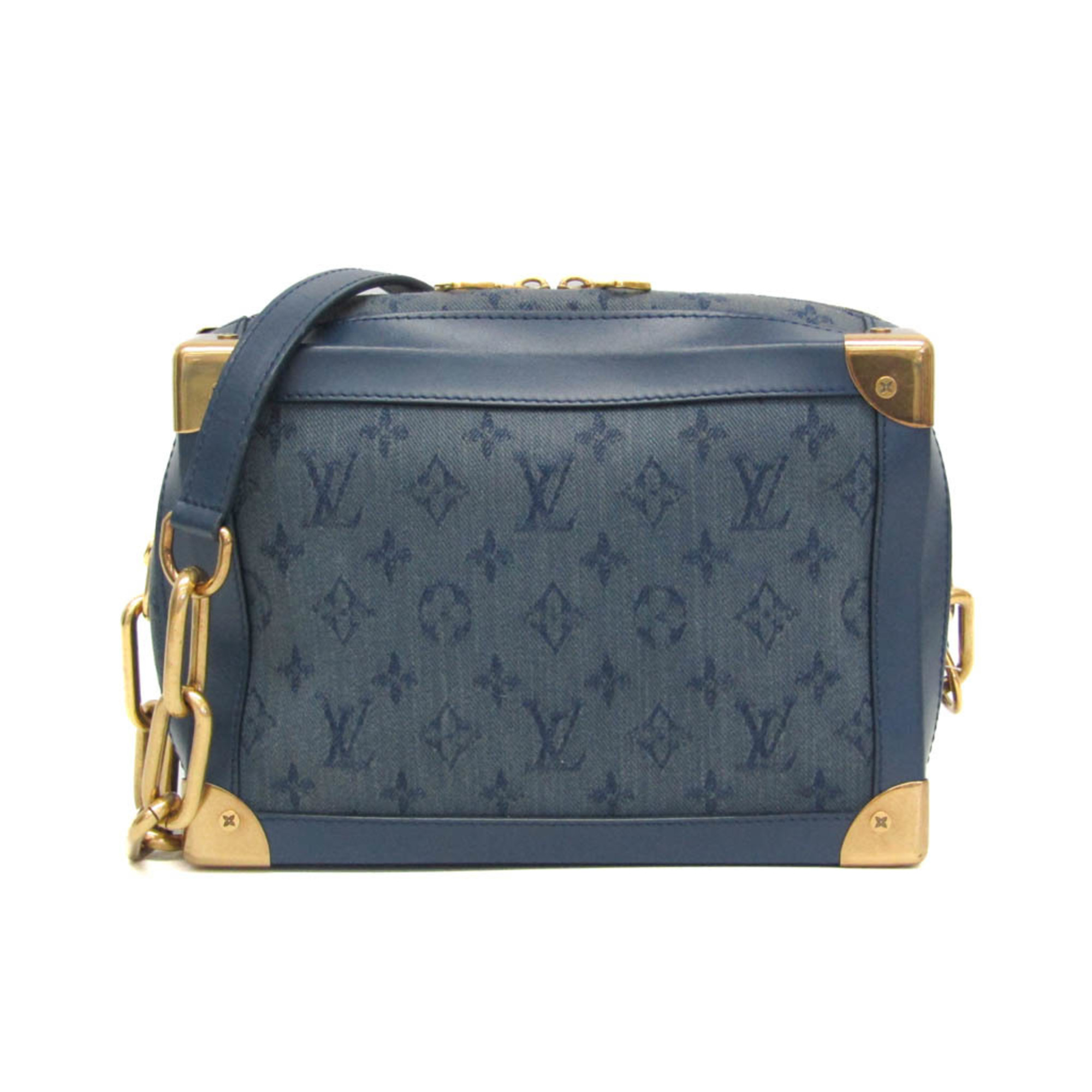 Louis Vuitton Monogram Denim Soft Trunk M44723 Women’s Shoulder Bag Blue