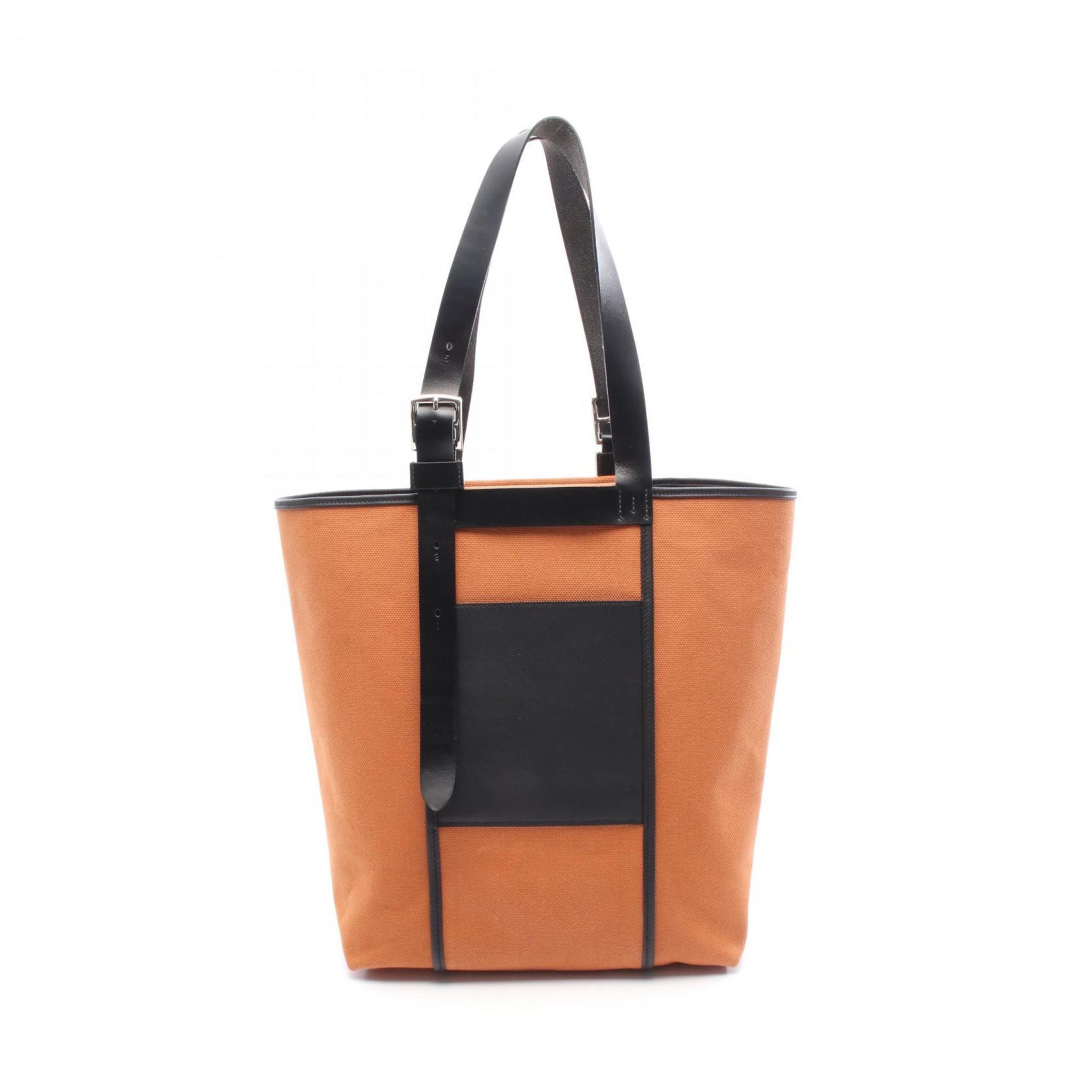 Hermes HermÃ¨s EtriviÃ¨re Pocket 27 Leather Tote Bag, Toile Goelan, Men’s and Women’s, Brown Black, 082769CK