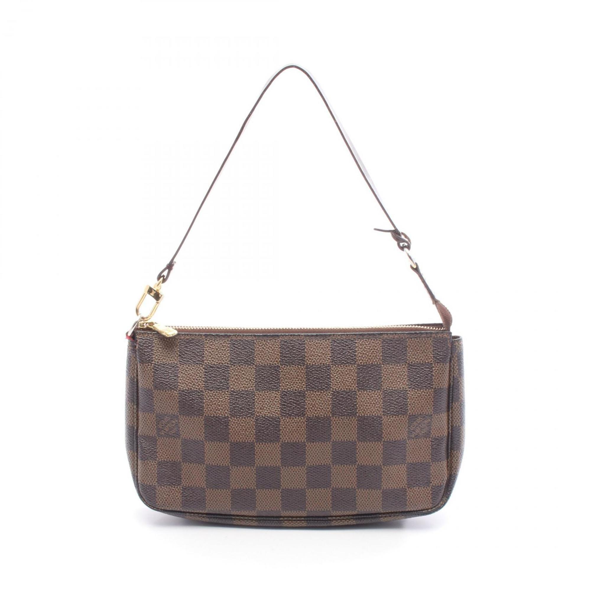 Louis Vuitton Damier Ebene Pochette Accessoires Handbag, Coated Canvas and Leather, Women’s, Brown, N51985