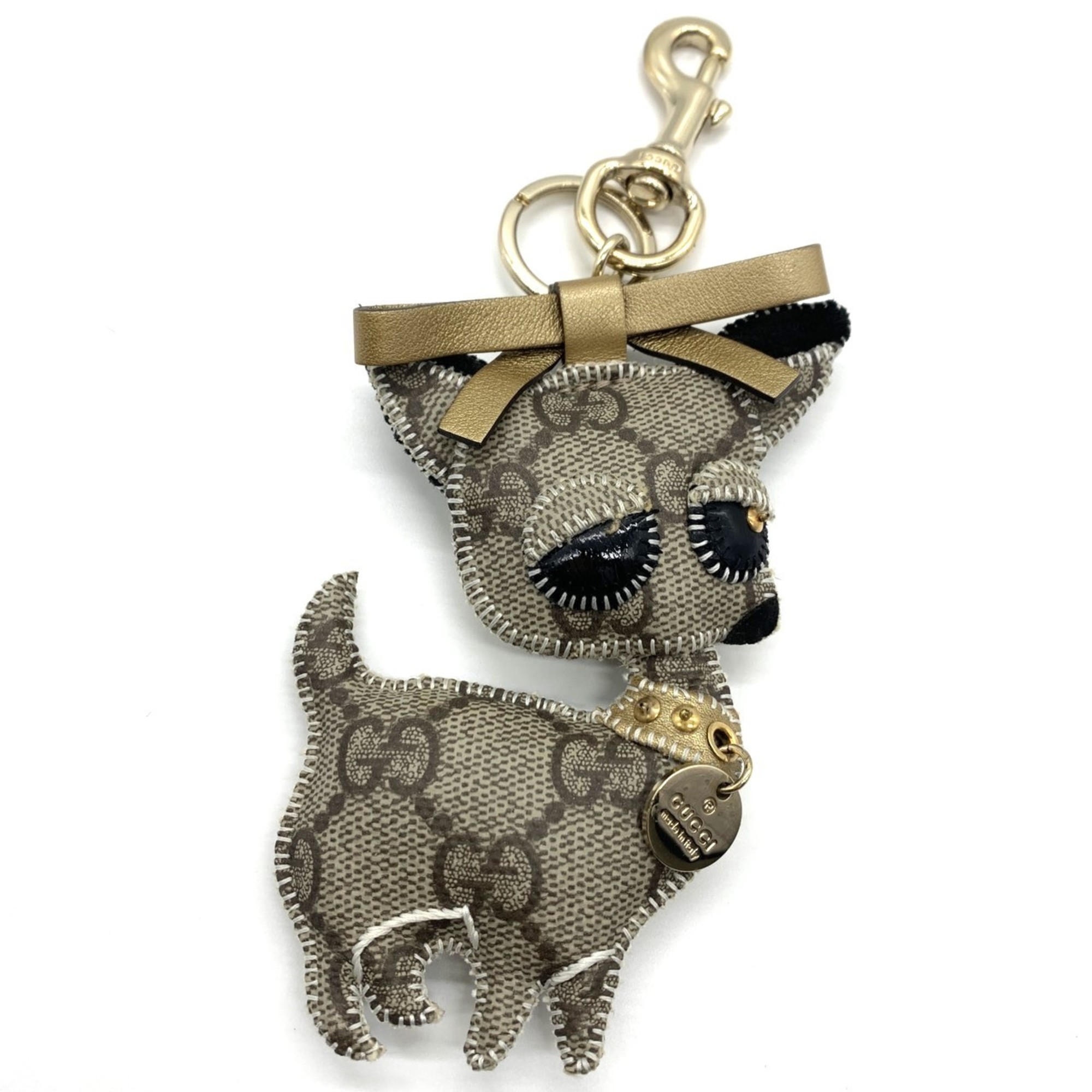 Gucci GG Plus Guccioli Chihuahua Charm Bag Keychain Key Ring 206081 GUCCI