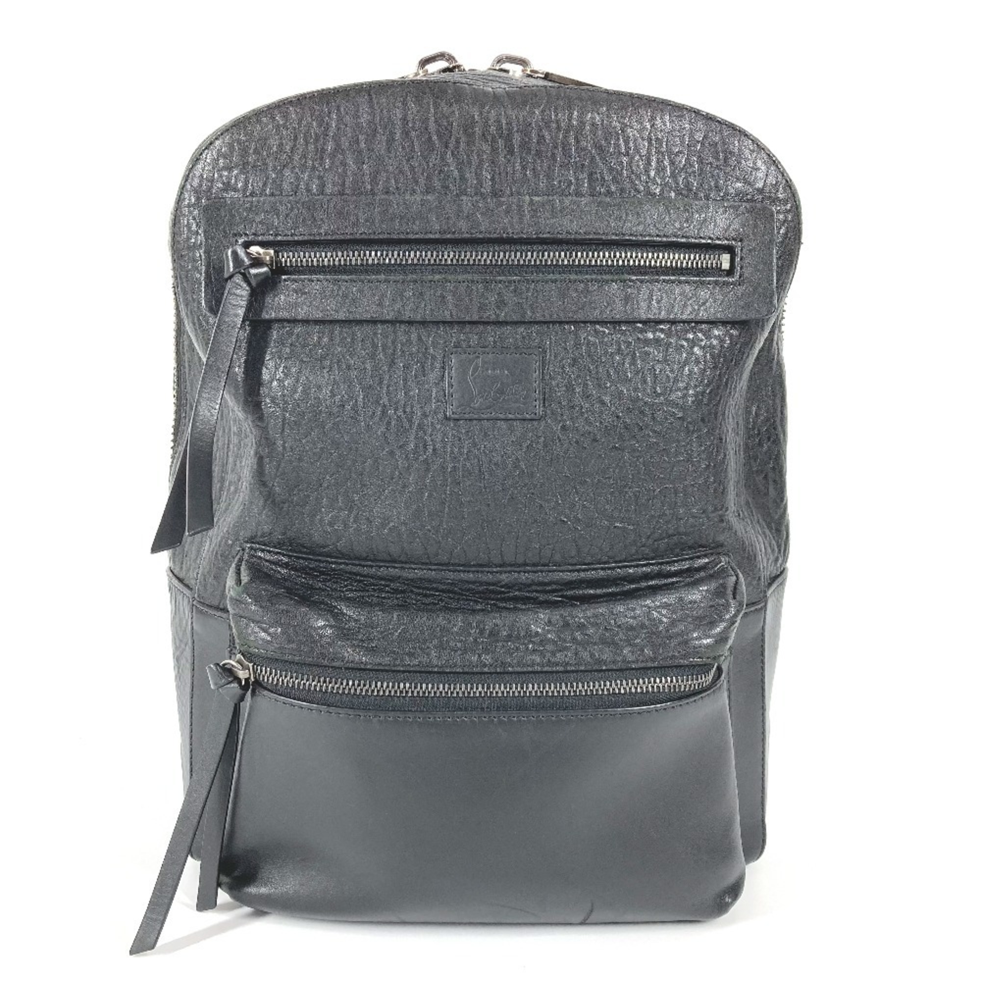 Christian Louboutin logo backpack, leather, men’s, women’s, black