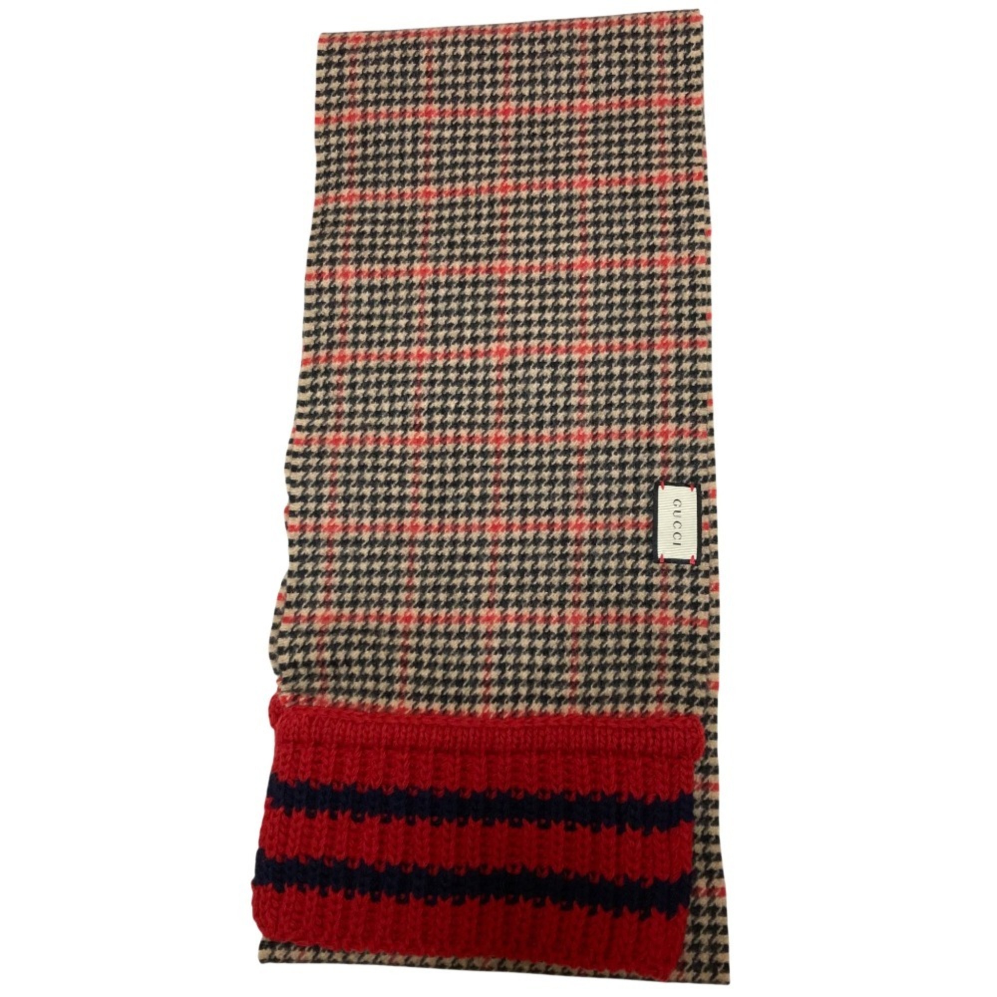 GUCCI Cashmere Blend Wool Check Stole/Scarf, Multicolor, Women’s