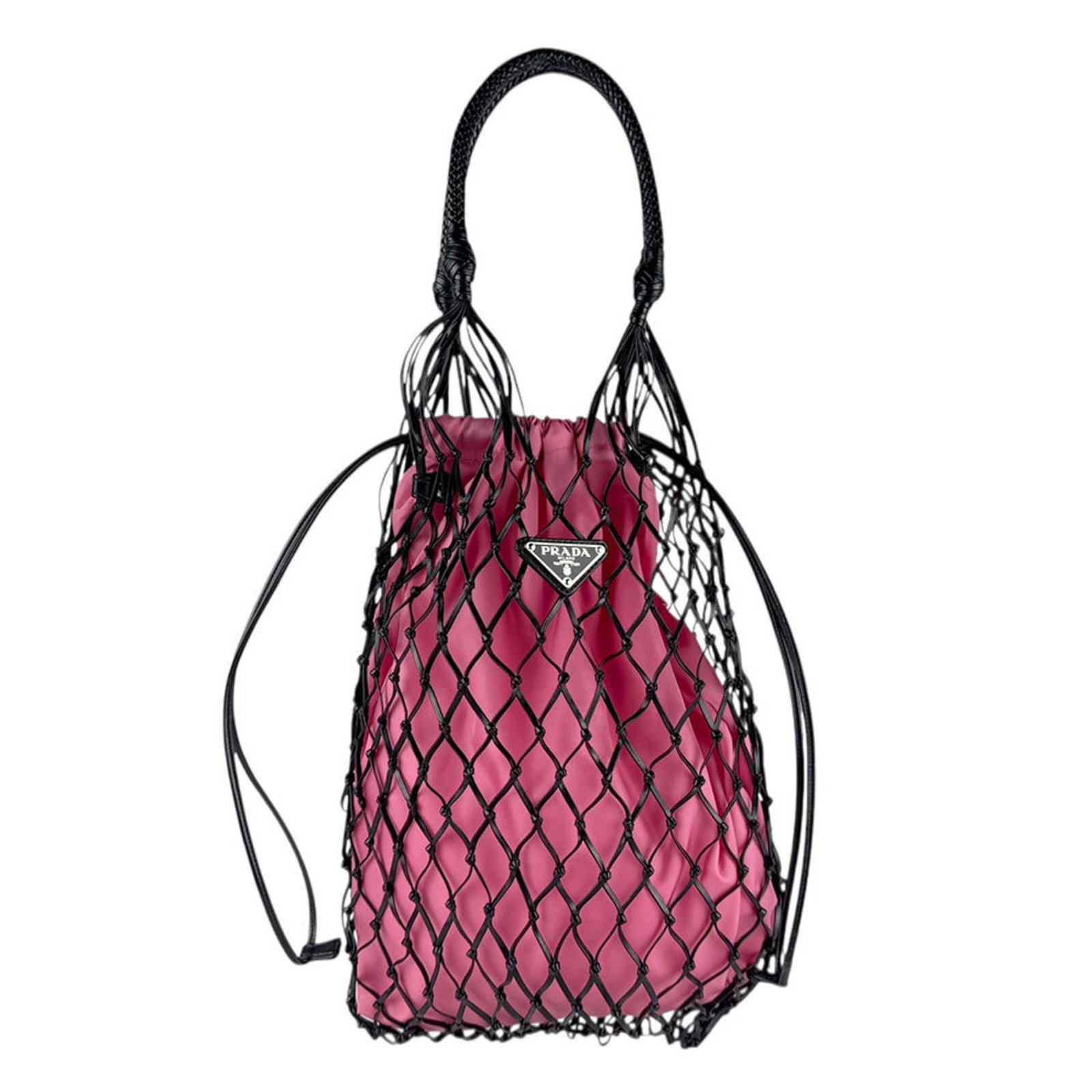 Prada PRADA handbag leather nylon black pink silver women’s z7522