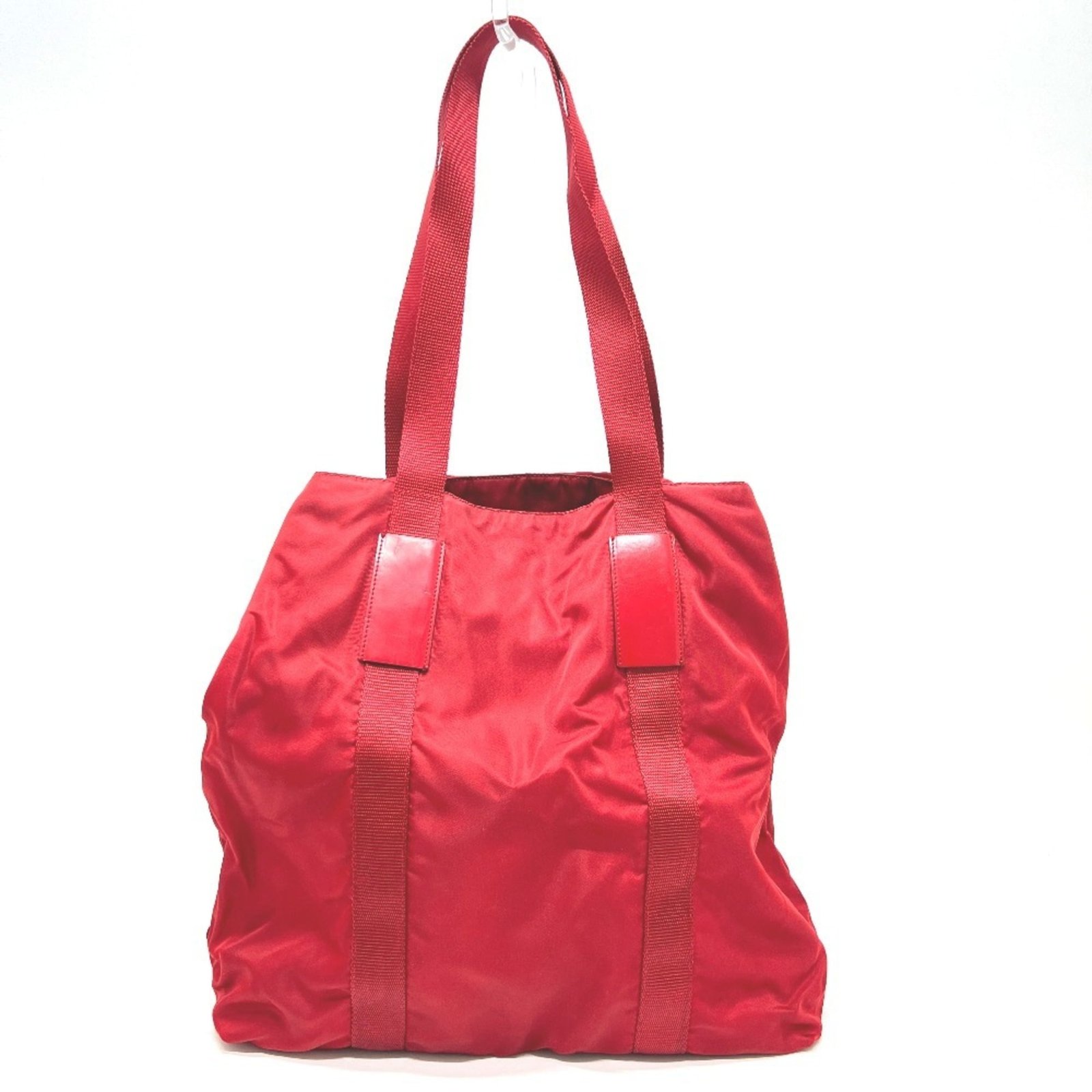 PRADA Prada Triangle Plate Bag, Handbag, Tote Nylon, Women’s, Red