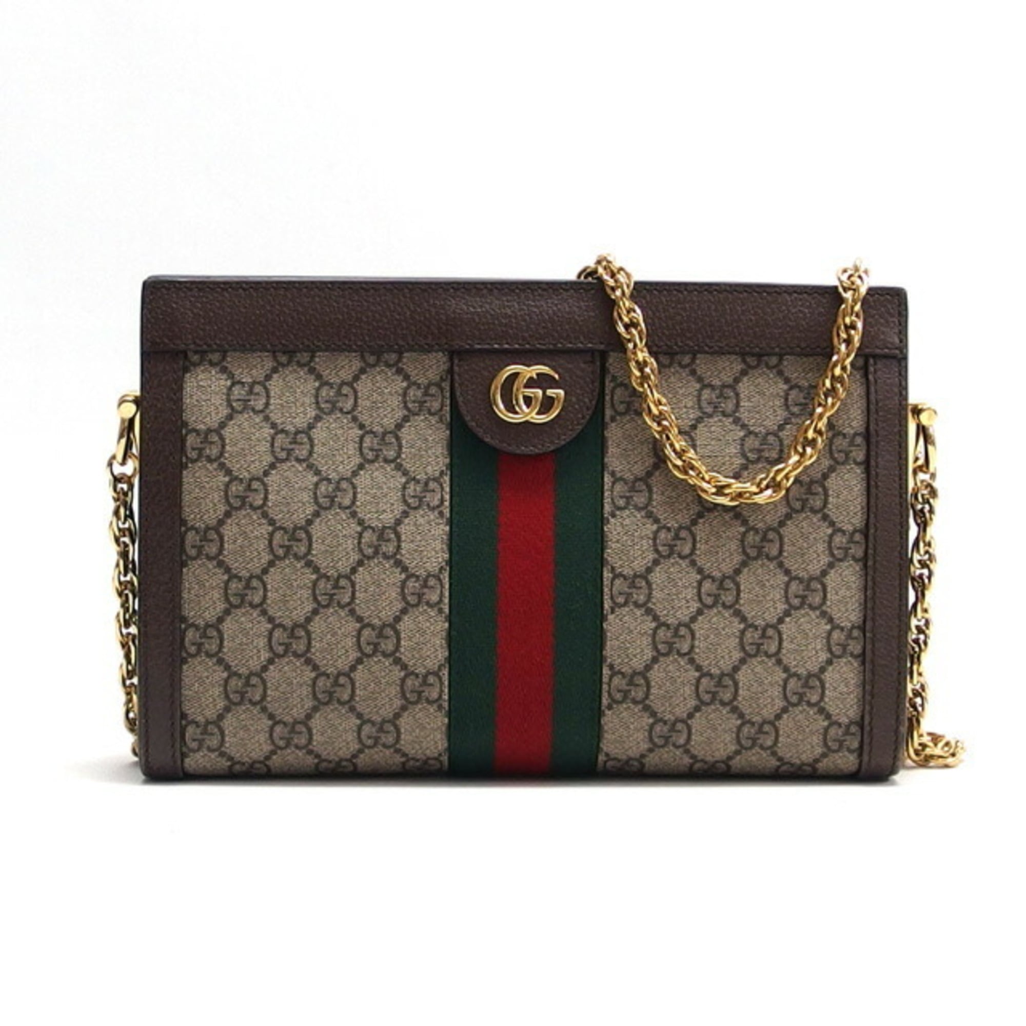 Gucci Chain Shoulder Bag Ophidia GG Supreme Shelly Line