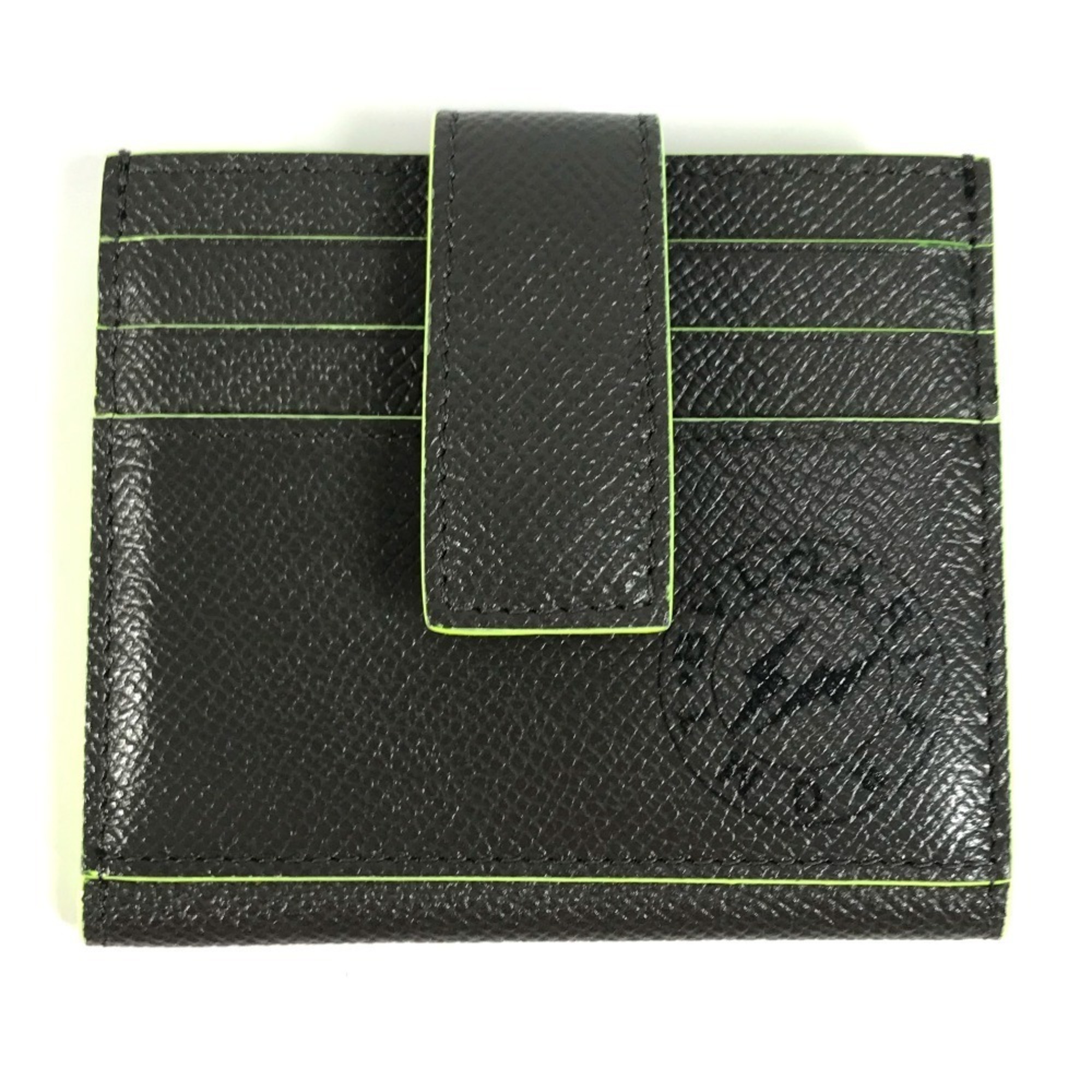 BVLGARI Fragment Logo Multi-Case Business Card Holder Pass Case Holder/Card Leather Men’s Gray