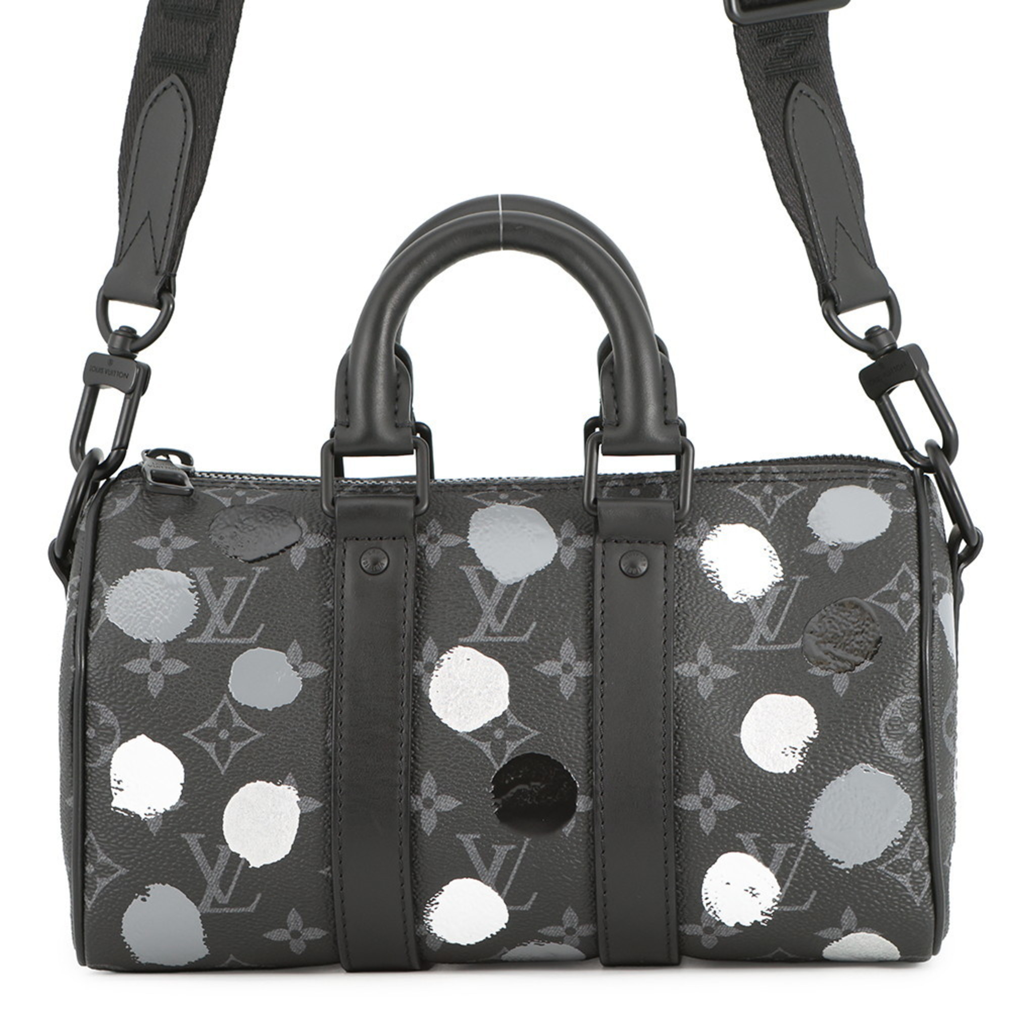 Louis Vuitton Monogram Eclipse Handbag, LVÃ—YK Keepall Bandouliere 25, M46406, 2-Way Bag, Black