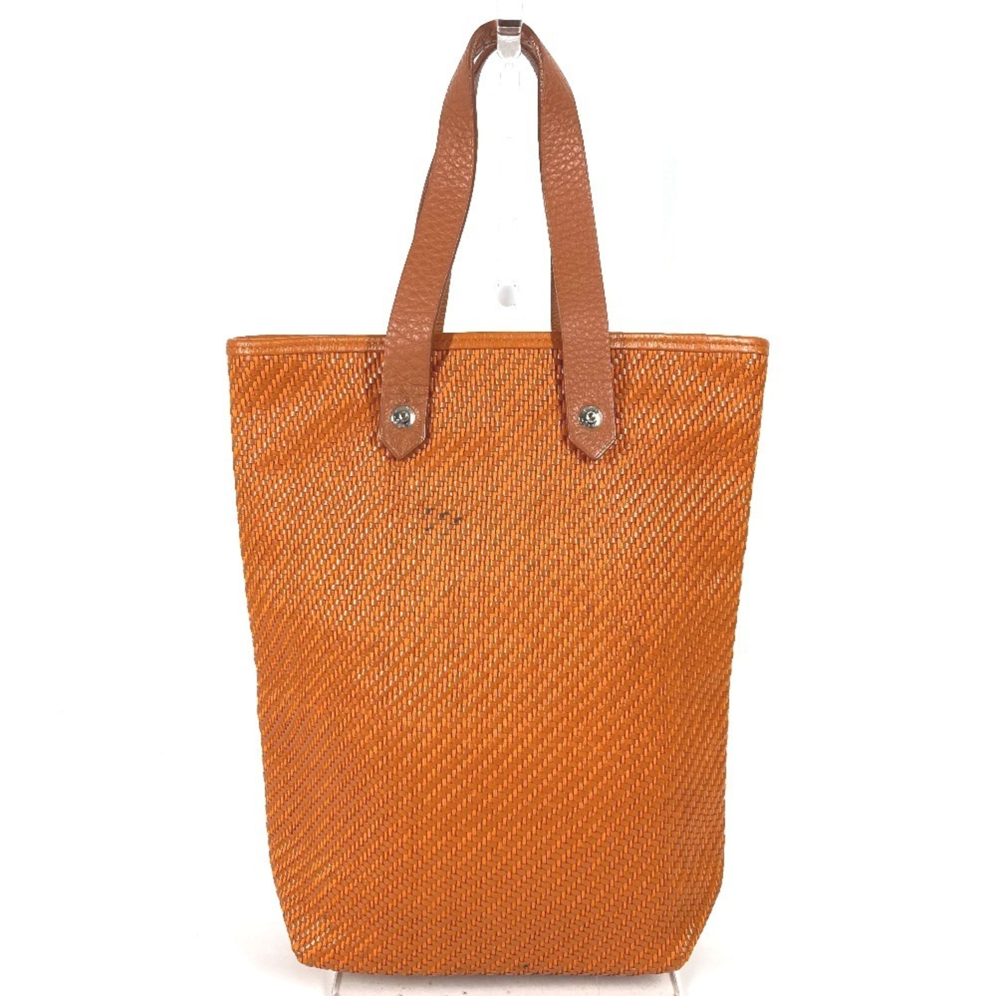 HERMES Amedaba PM Tote Bag, Handbag, Leather and Canvas, Men’s Women’s, Orange