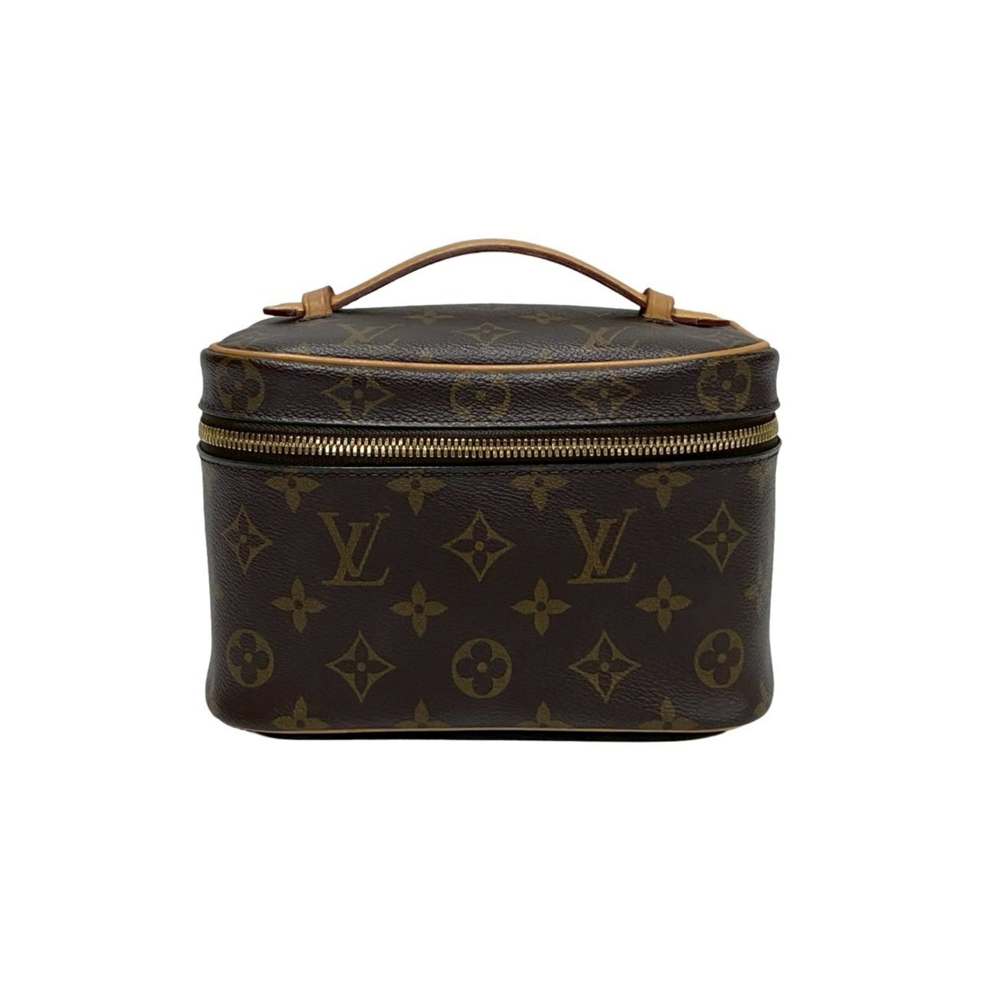 LOUIS VUITTON Nice Mini Monogram Leather Handbag/Vanity Bag/Pouch Brown 34763