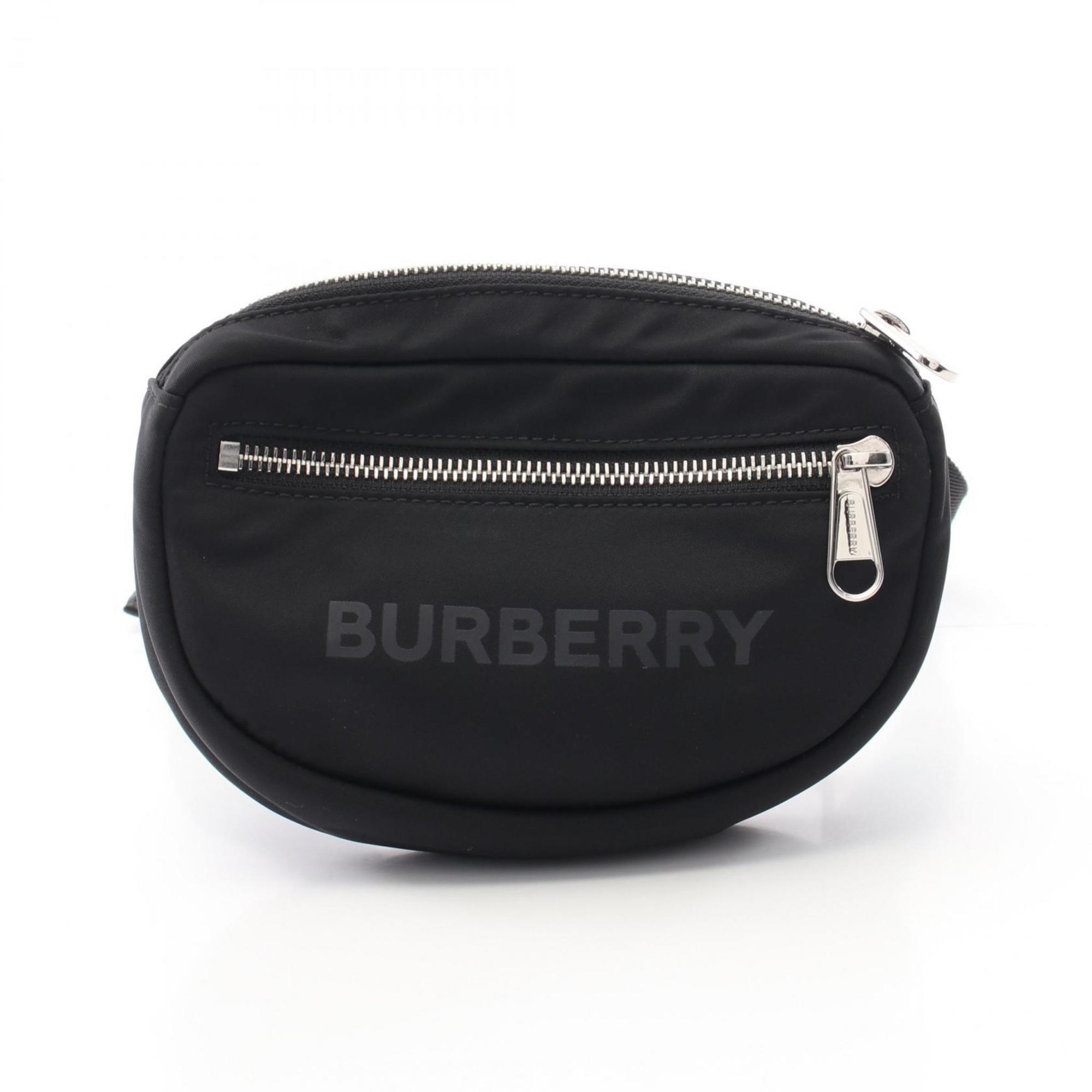 Burberry Men’s Black Nylon and Leather Waist Bag, 8052887