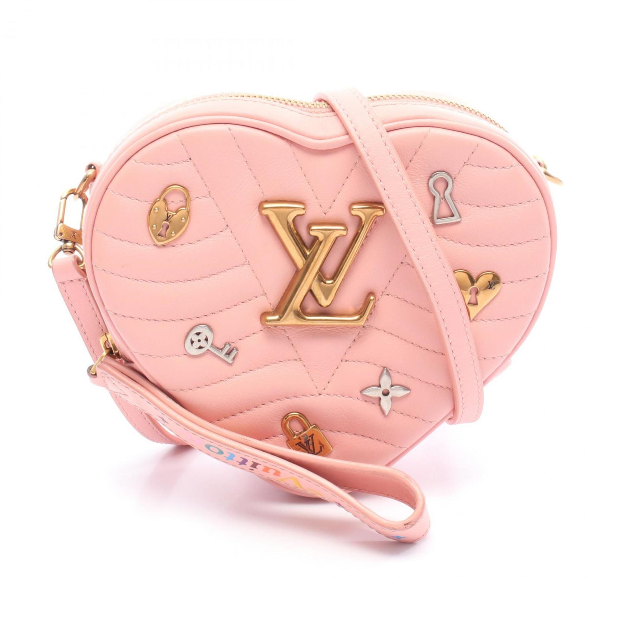 Louis Vuitton New Wave Heart Bag, Love Lock Shoulder Leather, Women’s, Pink, M53205