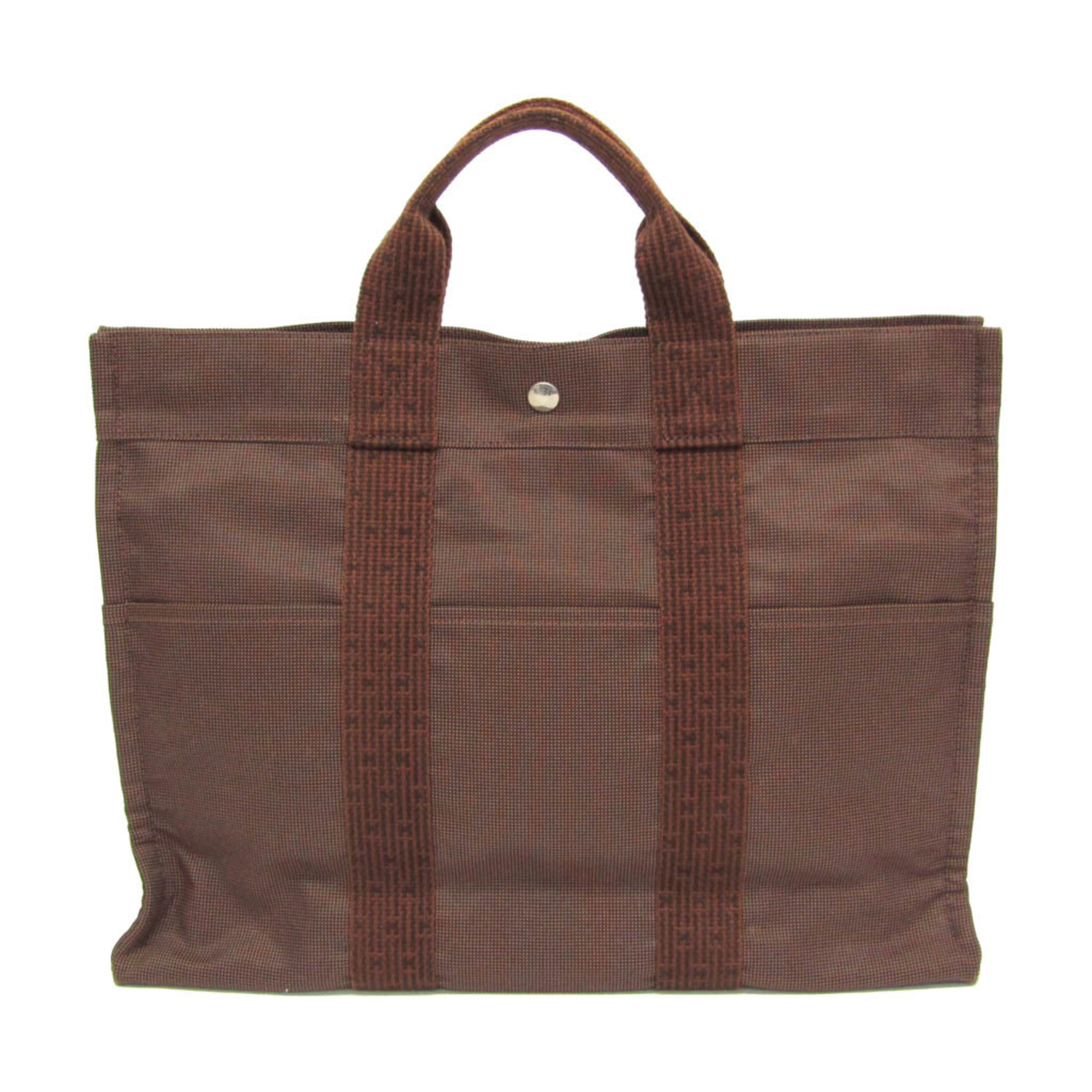 Hermes Her Line MM Men,Women Polyamide,Polyester Tote Bag Brown