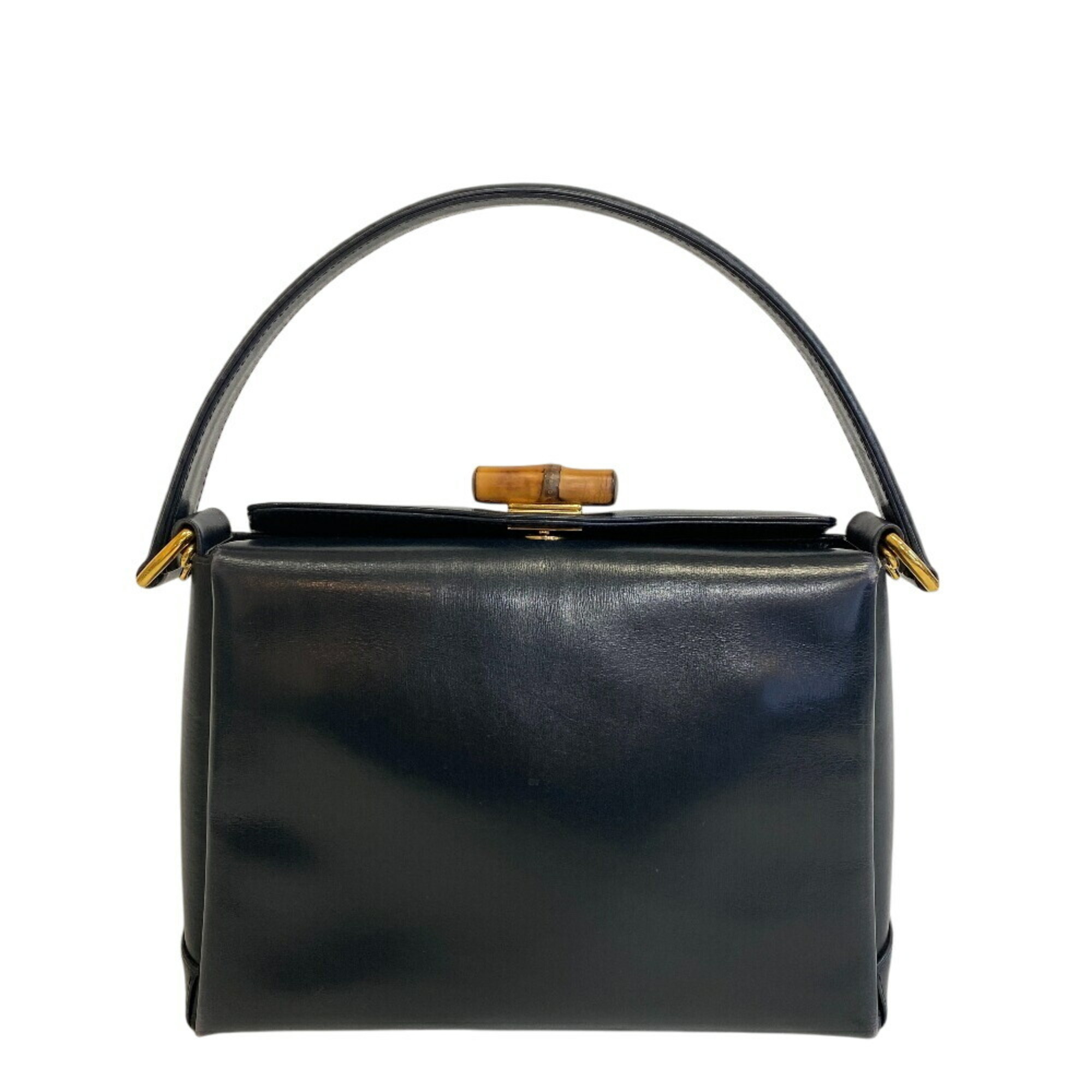 GUCCI Old Gucci 2-way flap bamboo handbag in black for women