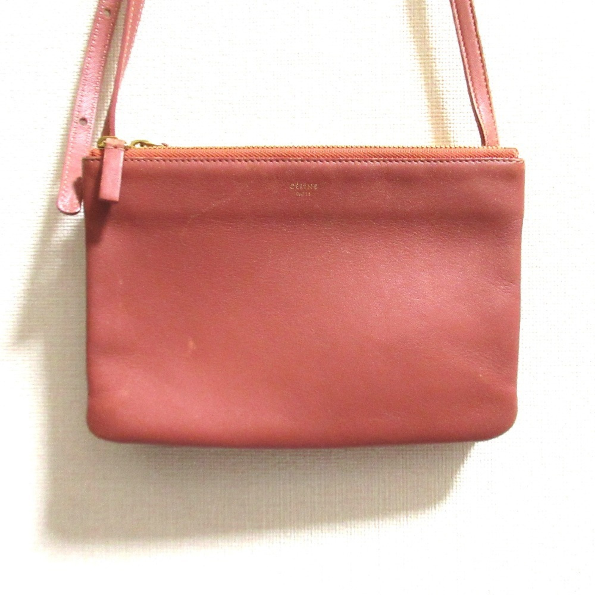CELINE Trio Small Shoulder Bag in Pink Brown for Women
