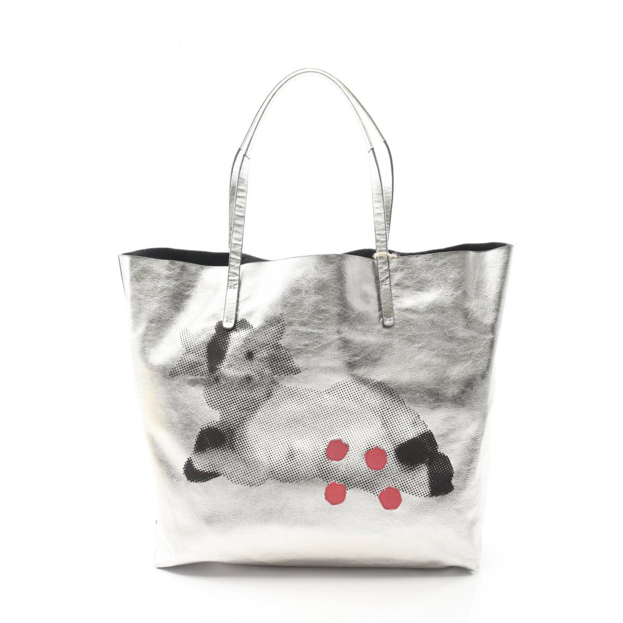 Vivienne Westwood STUDIO SHOPPER Tote Bag, Leather, Women’s, Silver, S4205007OUL00AF001