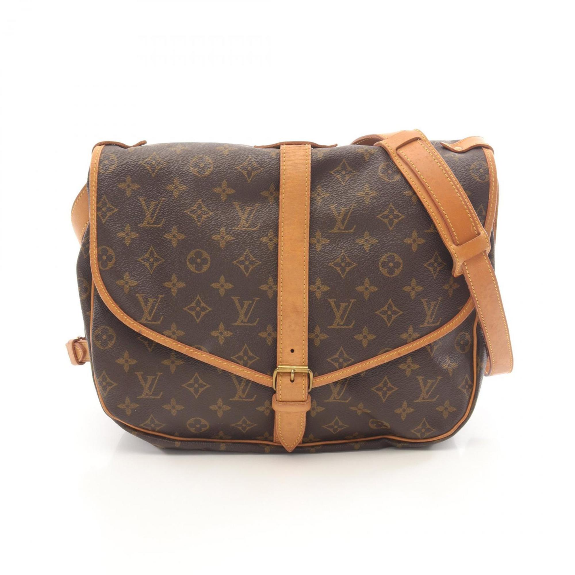 Louis Vuitton Saumur 35 Shoulder Bag, Coated Canvas and Leather, Monogram, Women’s, Brown, M42254