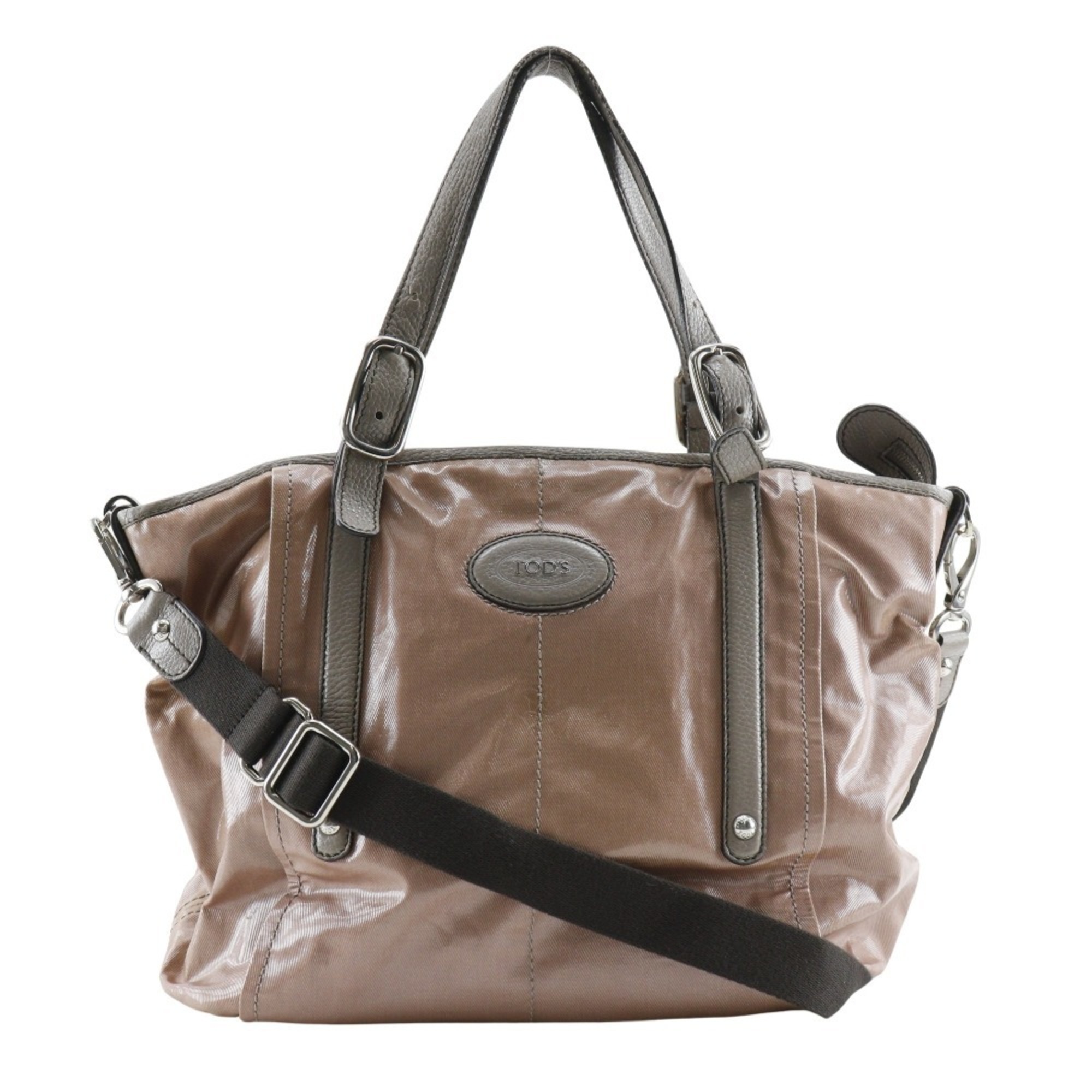 Tod’s G line tote bag shoulder PVC brown 2way ladies