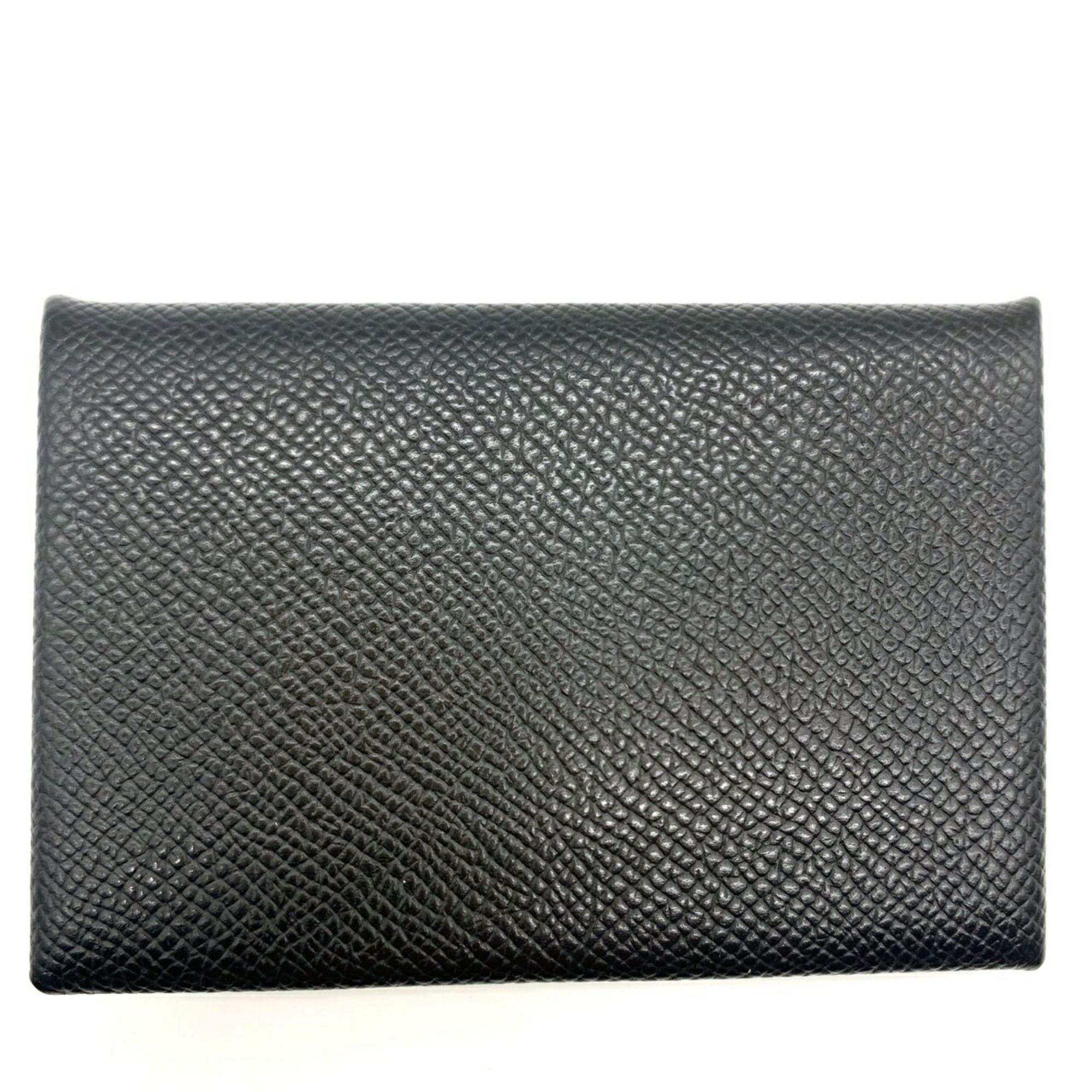 Hermes Business Card Holder/Card Case Calvi Black Epson U Stamp HERMES Holder Wallet/Coin Men’s Women’s