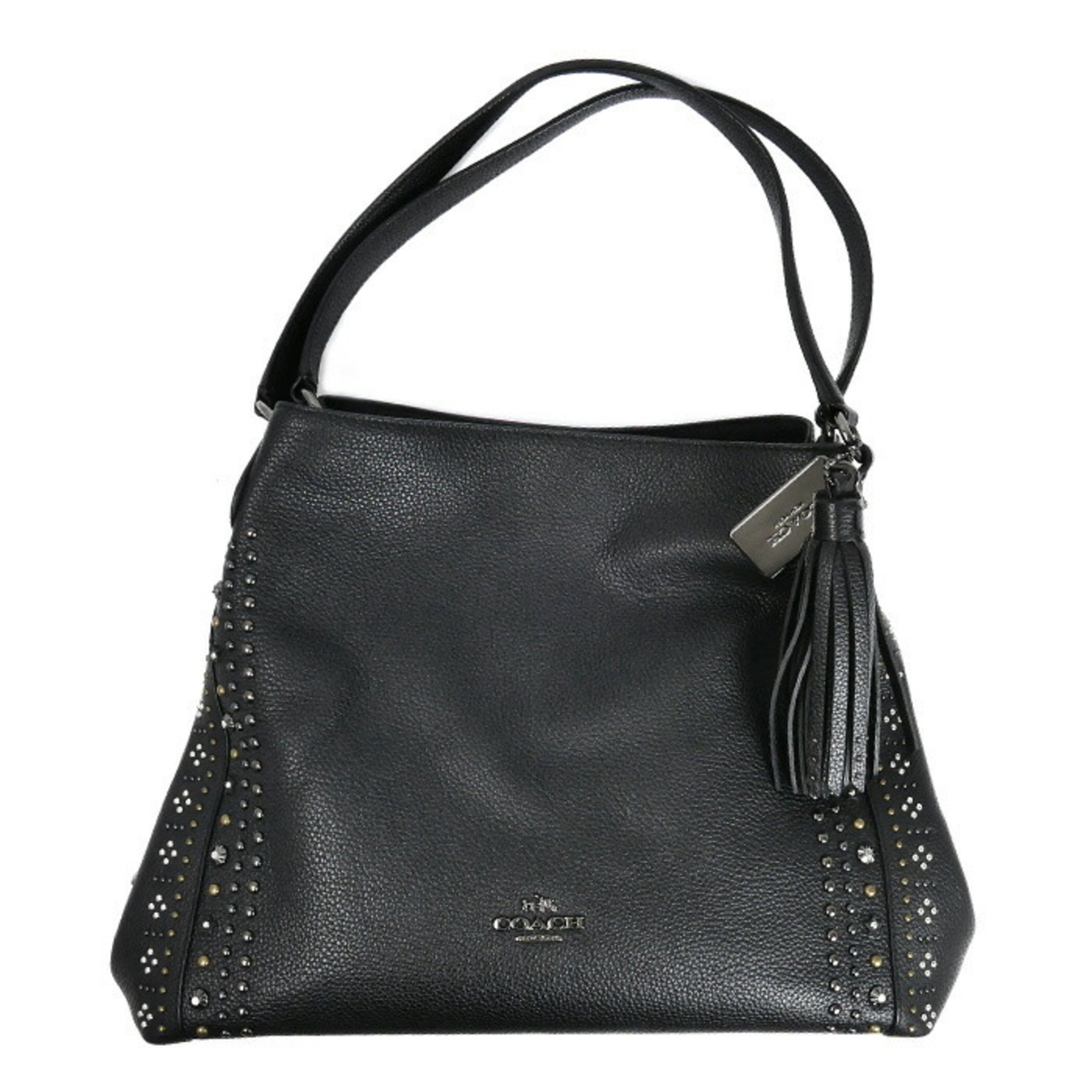 COACH Bandana Rivet Edie 31 Shoulder Bag, Black, 55544, Women’s