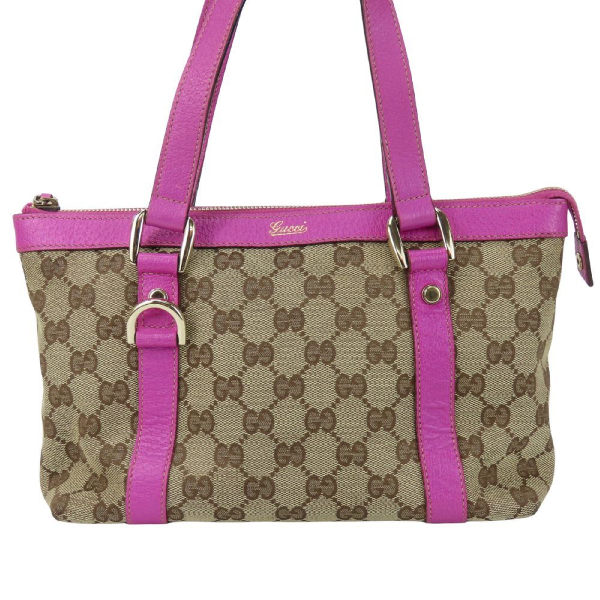Gucci Handbag 141471 GG Canvas Leather Purple Beige Mini Women’s GUCCI