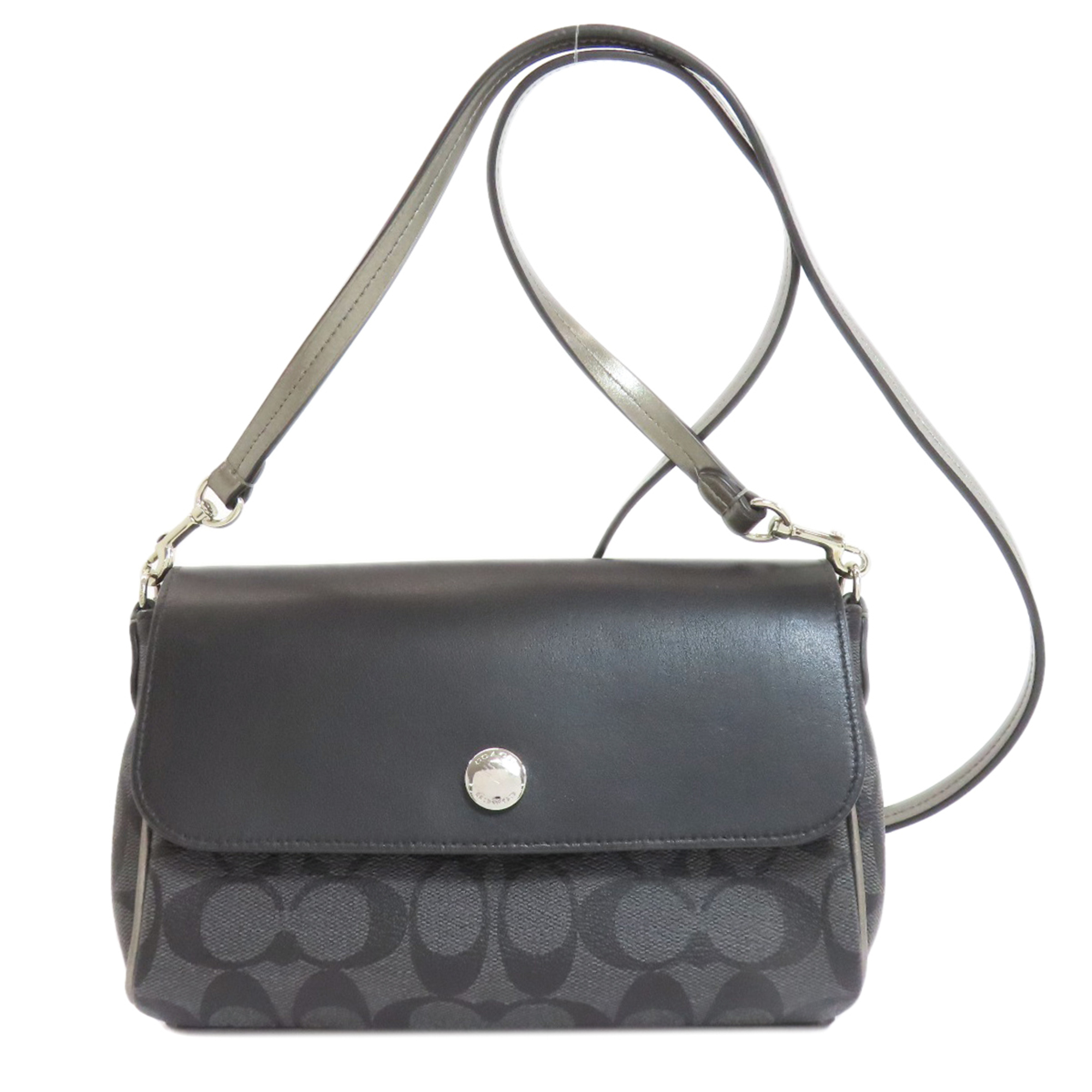 Coach F26172 Reversible Flap Signature Long Shoulder Bag in PVC. Women’s.