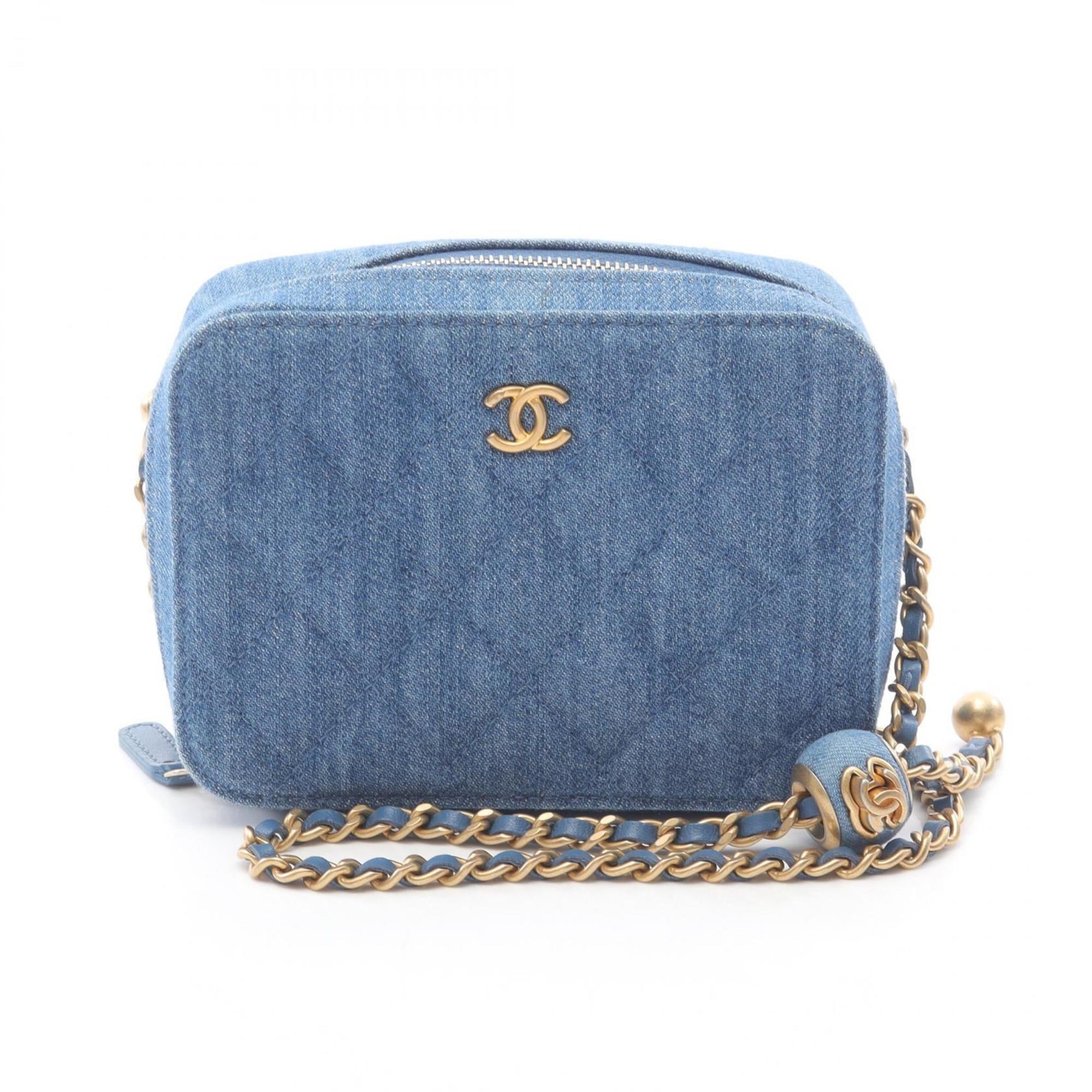 CHANEL Matelasse Shoulder Bag, Denim, Women’s, Blue