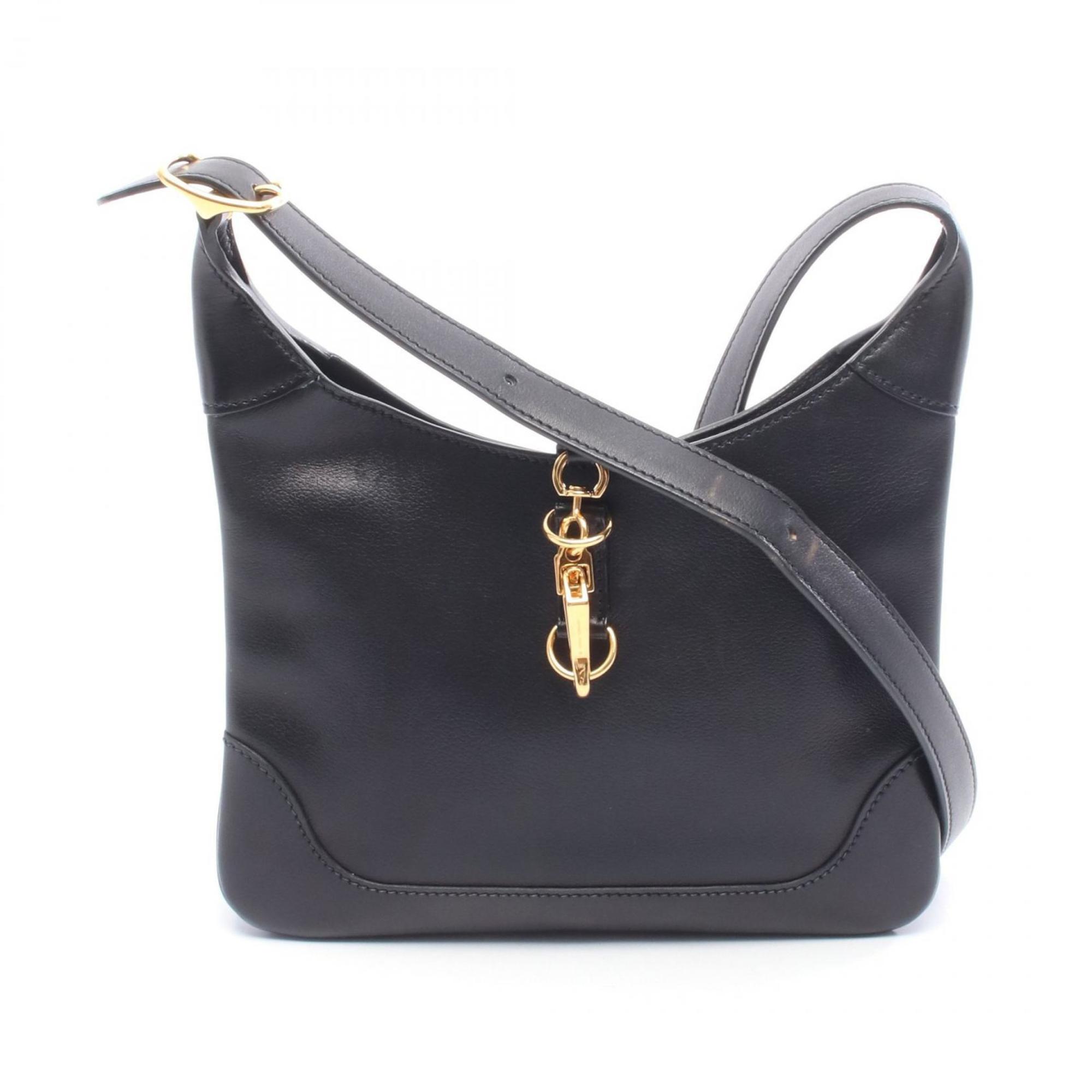 Hermes HermÃ¨s Trim 24 Duo Shoulder Bag, Leather Evergrain, Women’s, Black