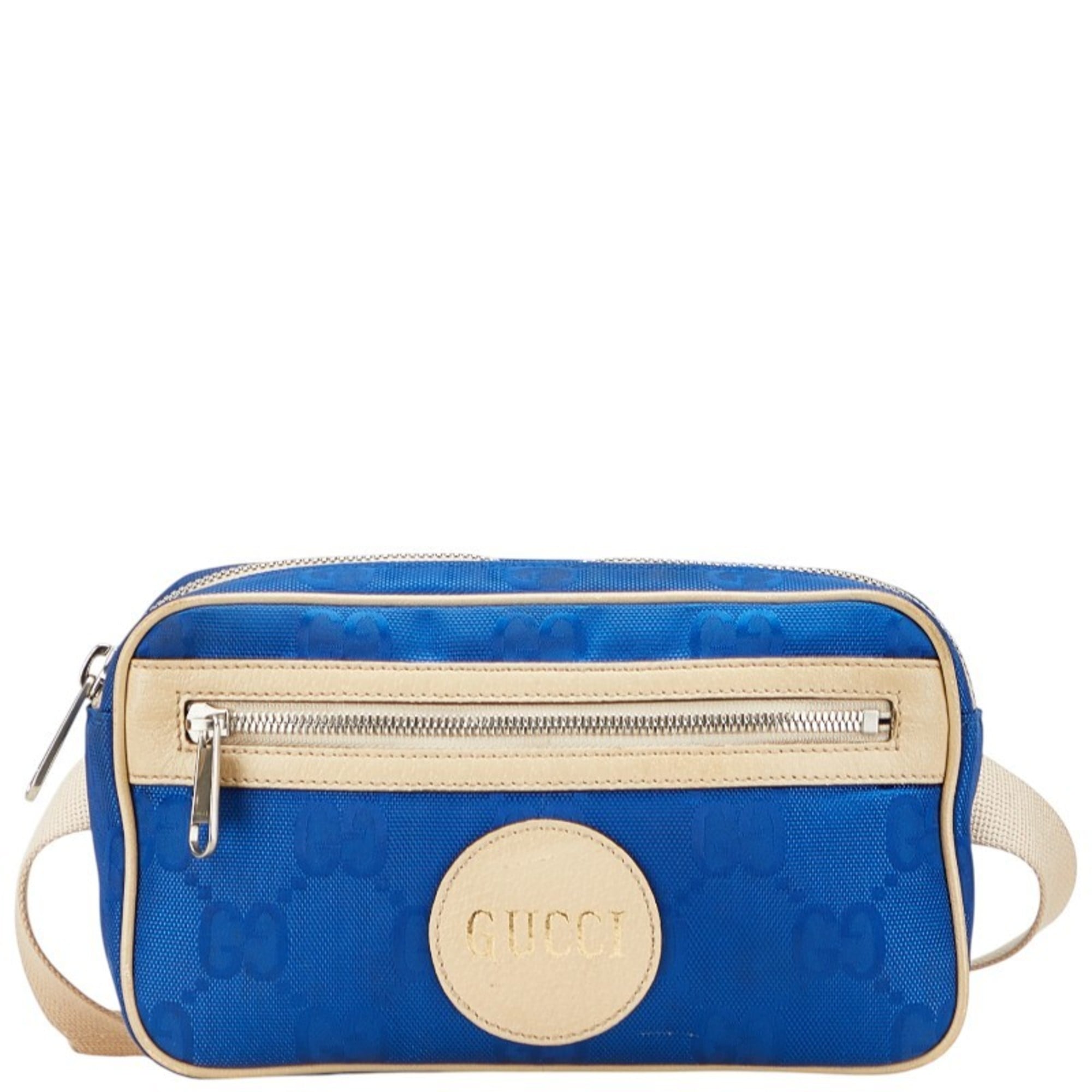 Gucci GG Nylon of the Grid Body Bag/Waist Bag 631341 Blue/Beige Nylon/Leather Women’s GUCCI