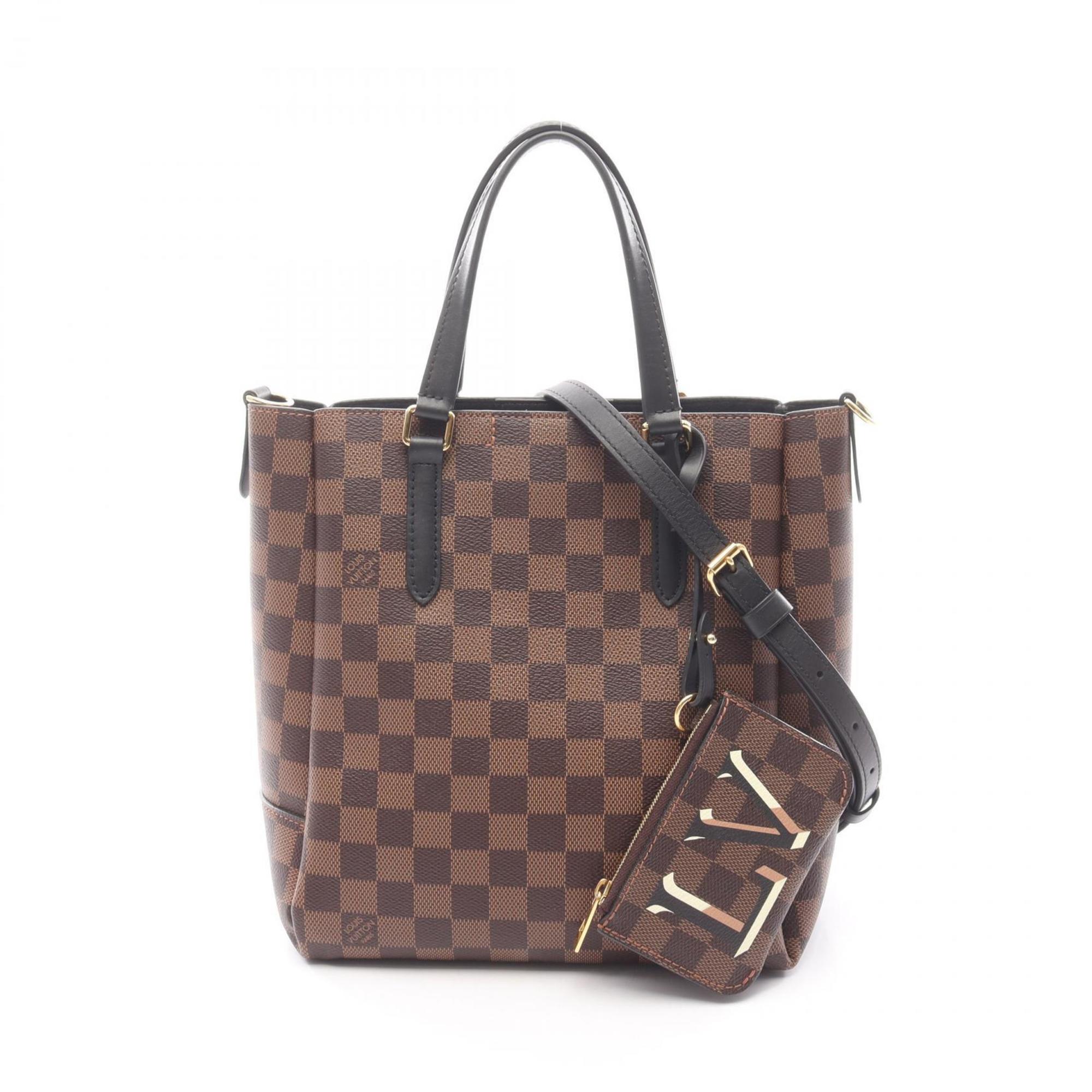 Louis Vuitton Belmont NV BB Damier Ebene Noir Handbag, Coated Canvas and Leather, Women’s, Brown Black, N60348