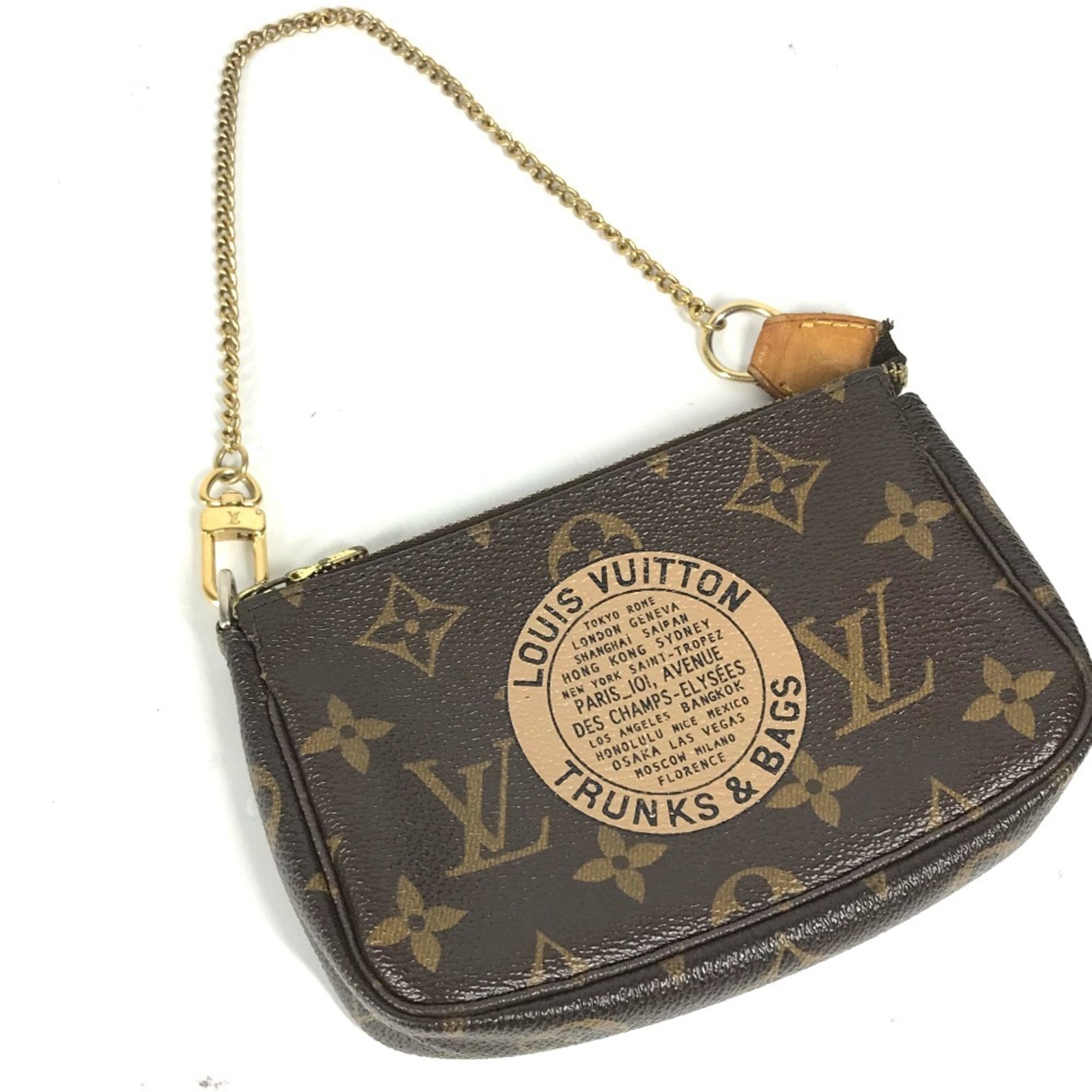 LOUIS VUITTON M60153 Monogram Mini Pochette Accessory T&B Chain Bag Handbag Canvas Women’s Brown