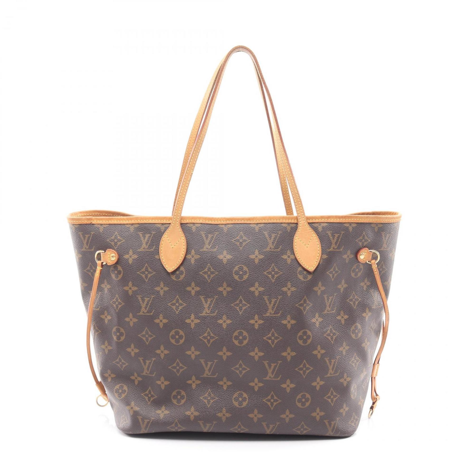 Louis Vuitton Neverfull MM Tote Bag, Coated Canvas and Leather, Monogram, Women’s, Brown, M40156