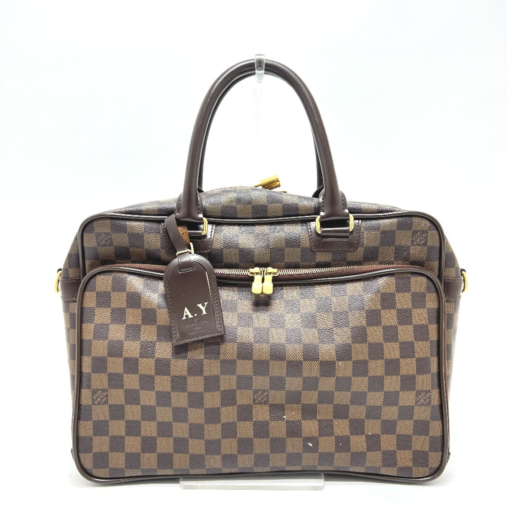 LOUIS VUITTON N23252 Damier Ikar Business Bag/Handbag, Canvas, Ebene Brown, Men’s/Women’s