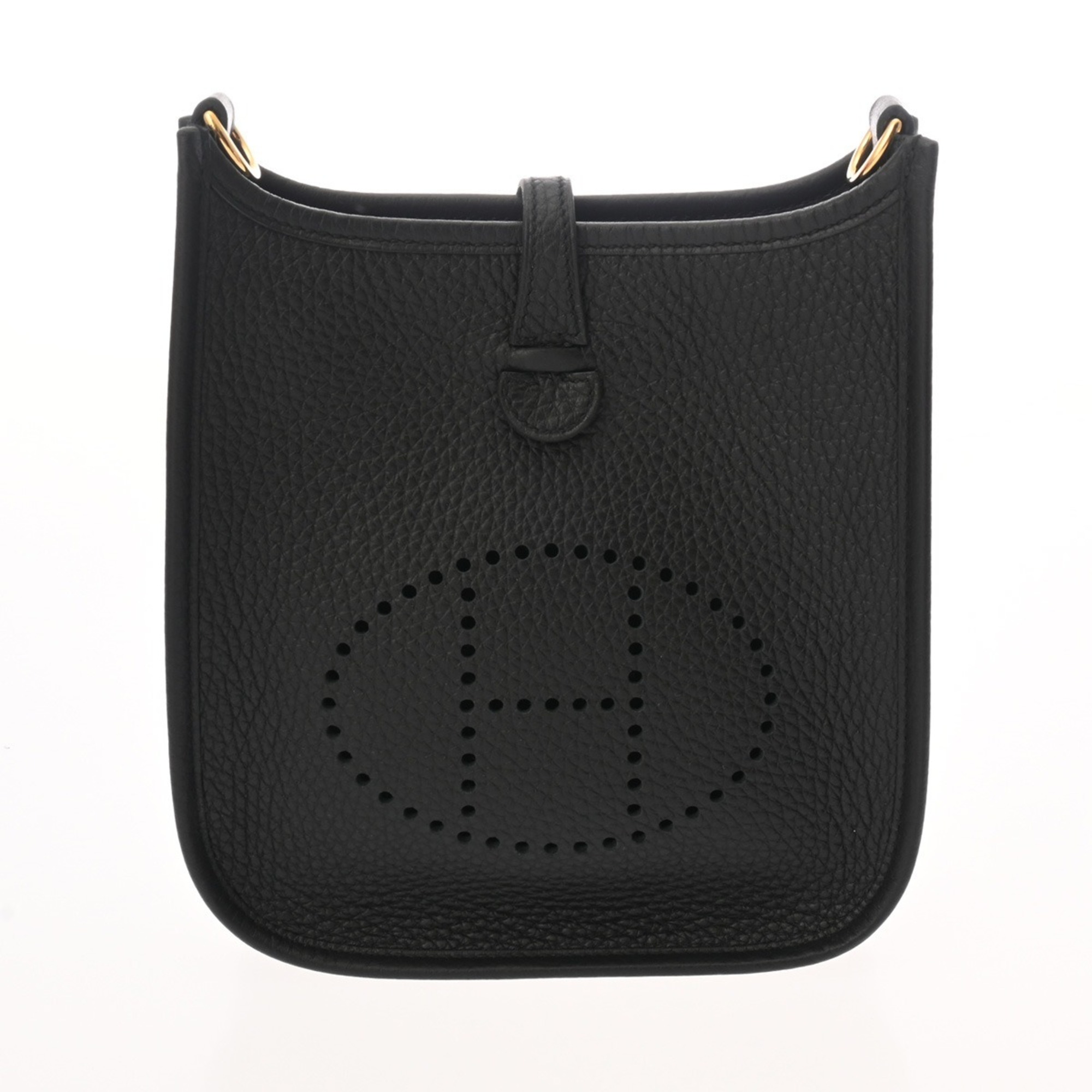 HERMES Evelyn TPM Black W Stamp (circa 2024) Women’s Taurillon Clemence Leather Shoulder Bag, Unused