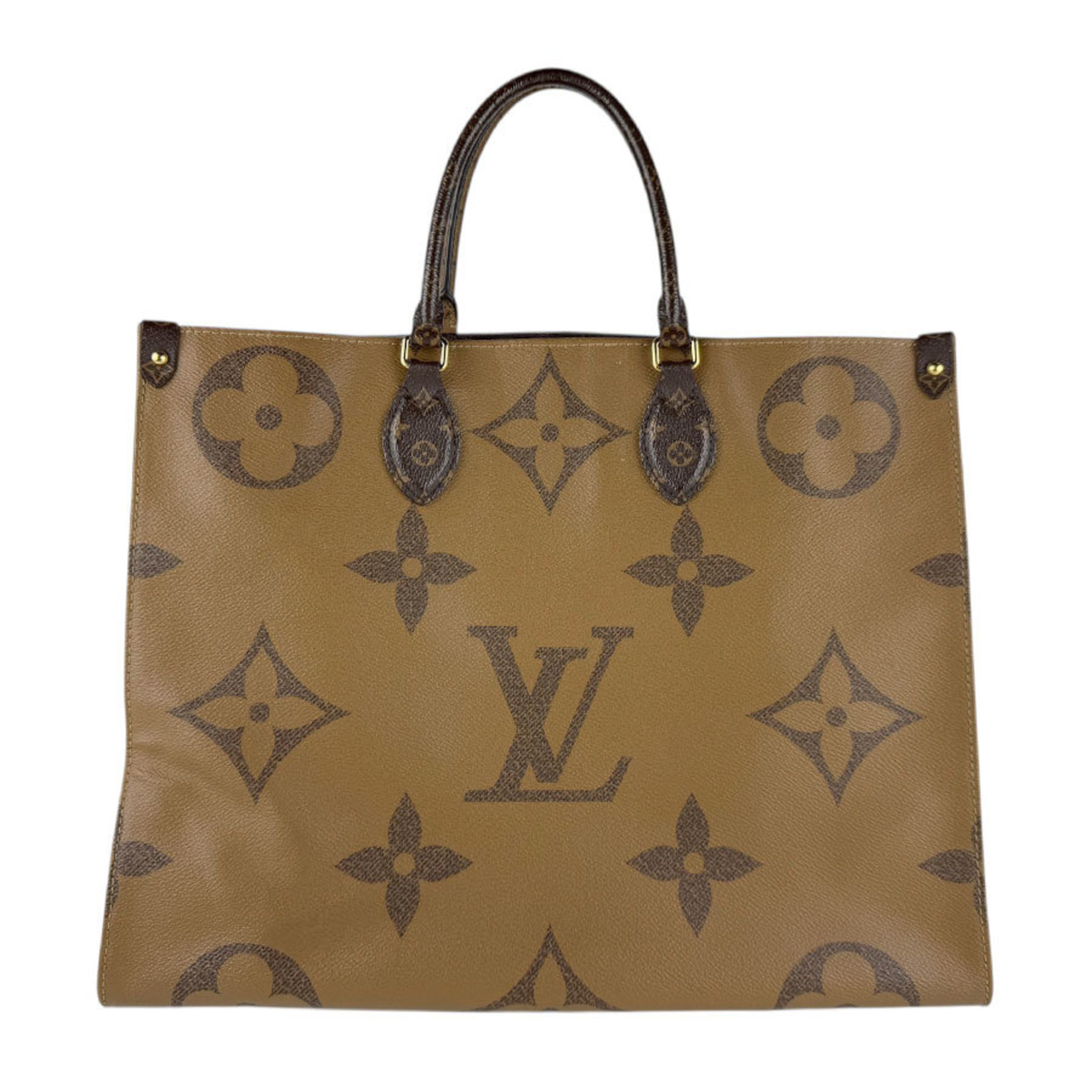 Louis Vuitton Monogram Giant Reverse On-the-Go GM Handbag Tote Bag, Brown, Men’s and Women’s, M44576 z7755
