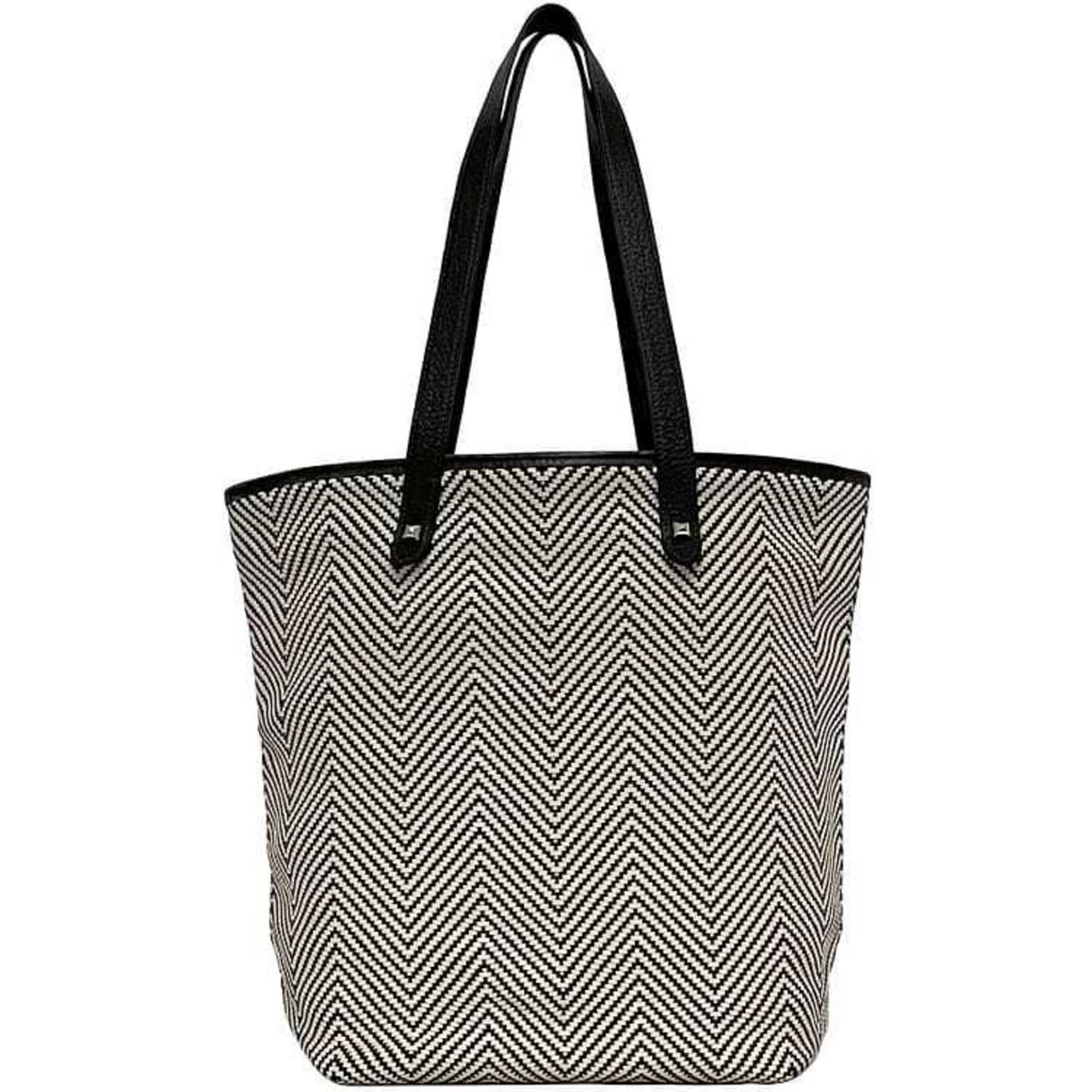 Hermes Tote Bag Chennai MM f-22699 Brown White Polyester Leather HERMES Women Men Canvas