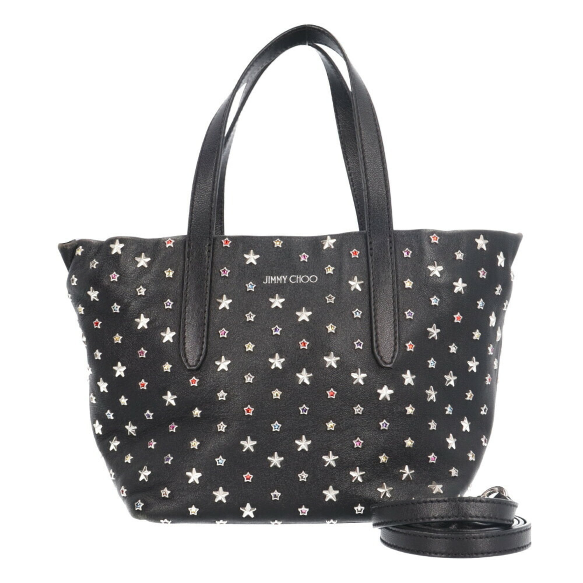 Jimmy Choo Star Stud Mini Sarah Shoulder Bag in Black Leather, Women’s, 2-Way